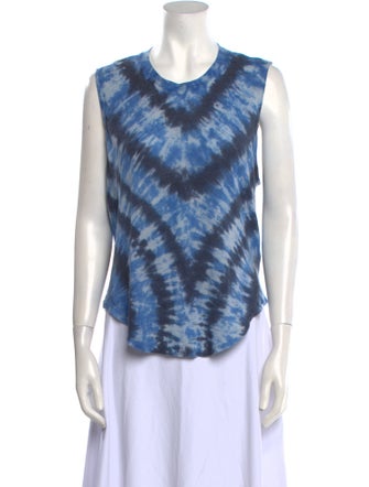 Raquel Allegra Tie-Dye Print Scoop Neck Top