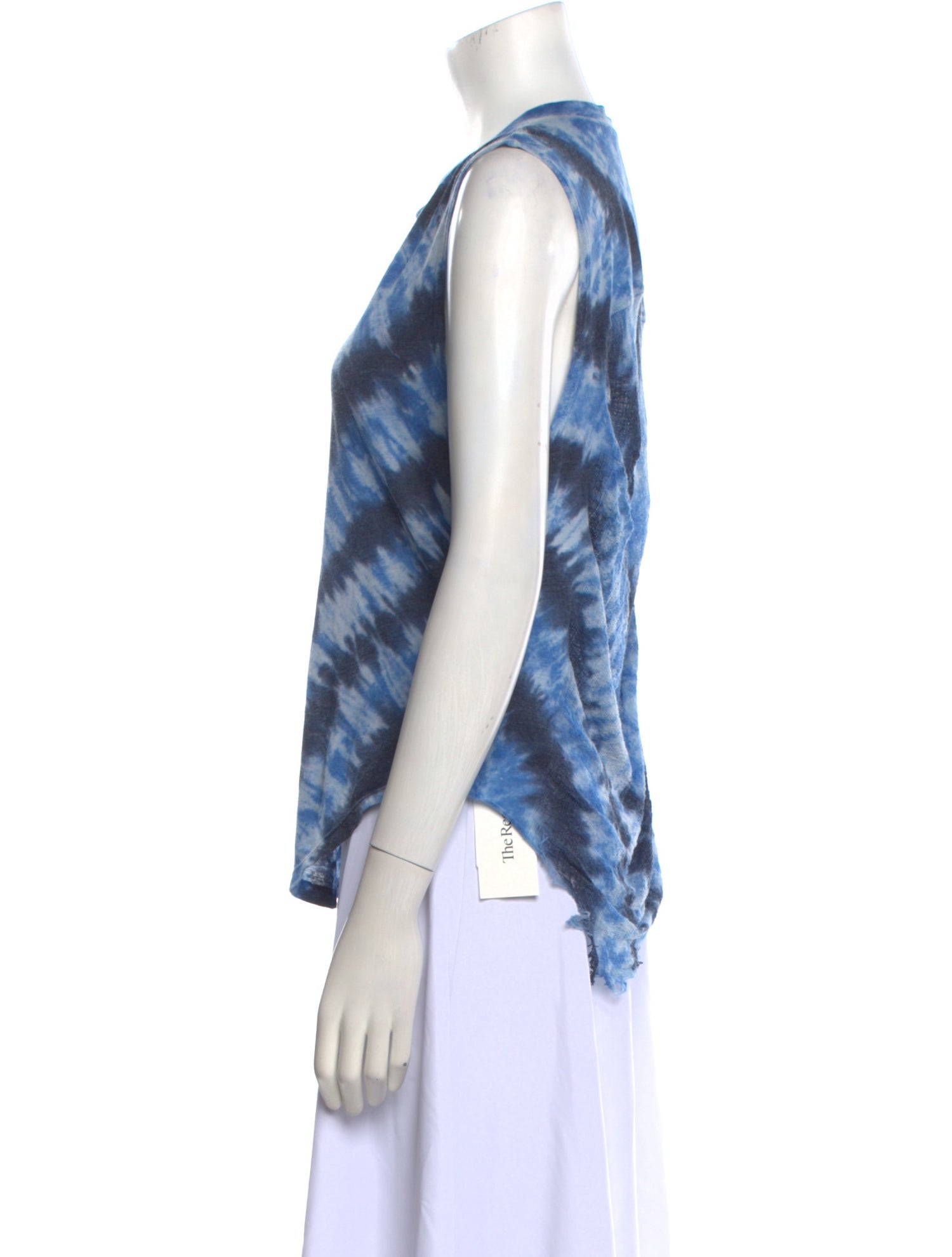 Raquel Allegra Tie-Dye Print Scoop Neck Top