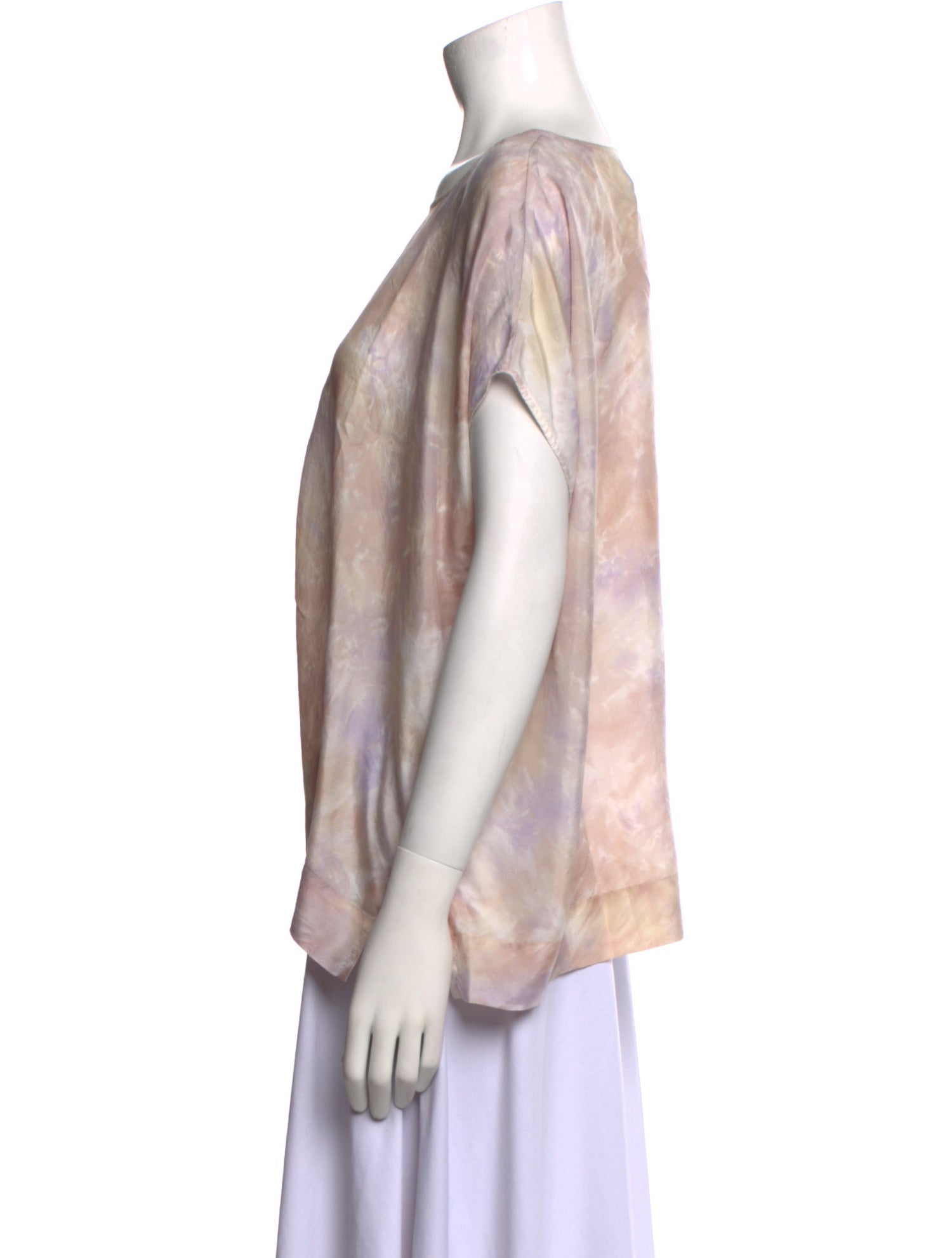 Raquel Allegra Silk Tie-Dye Print T-Shirt w/ Tags