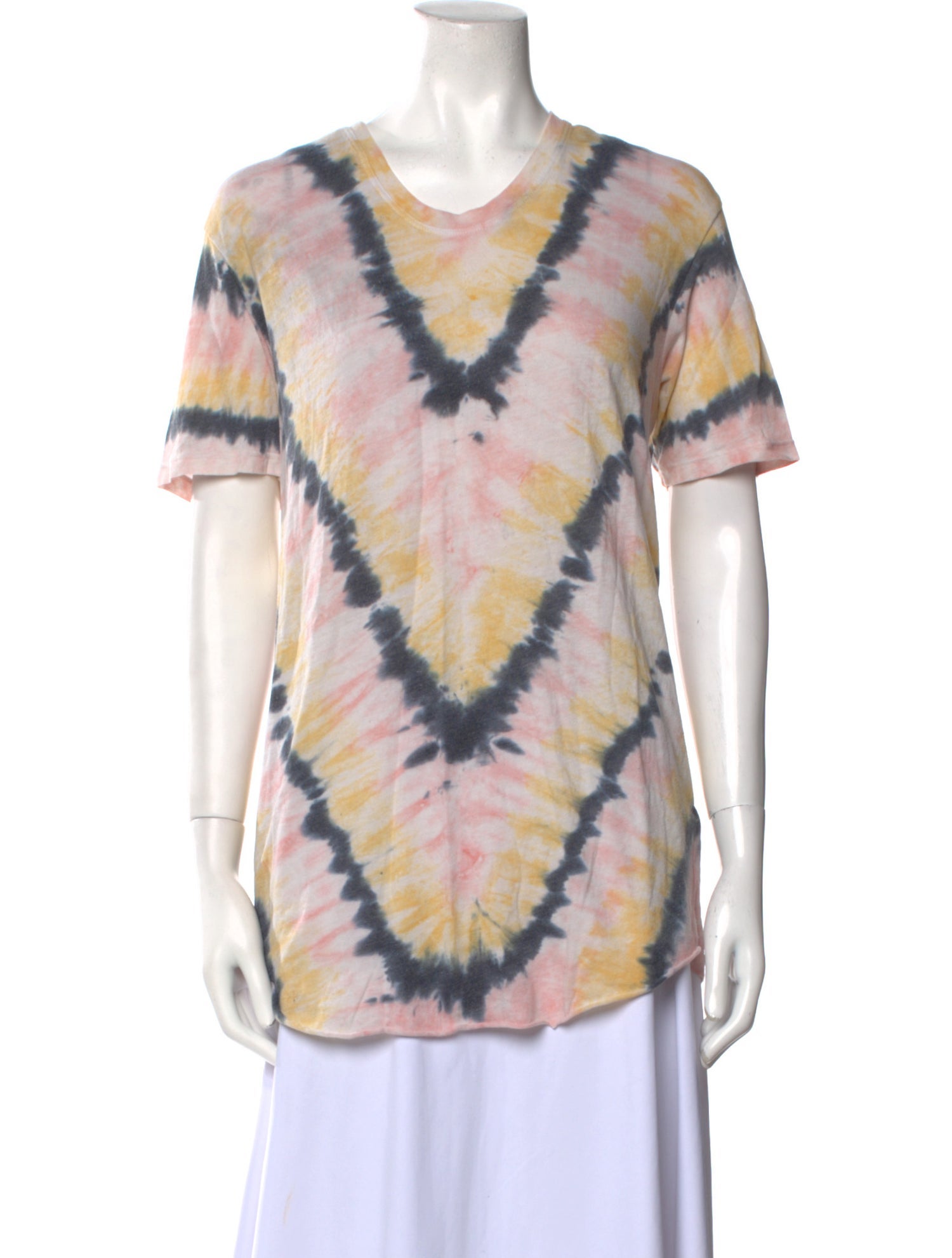 Raquel Allegra Tie-Dye Print Scoop Neck T-Shirt