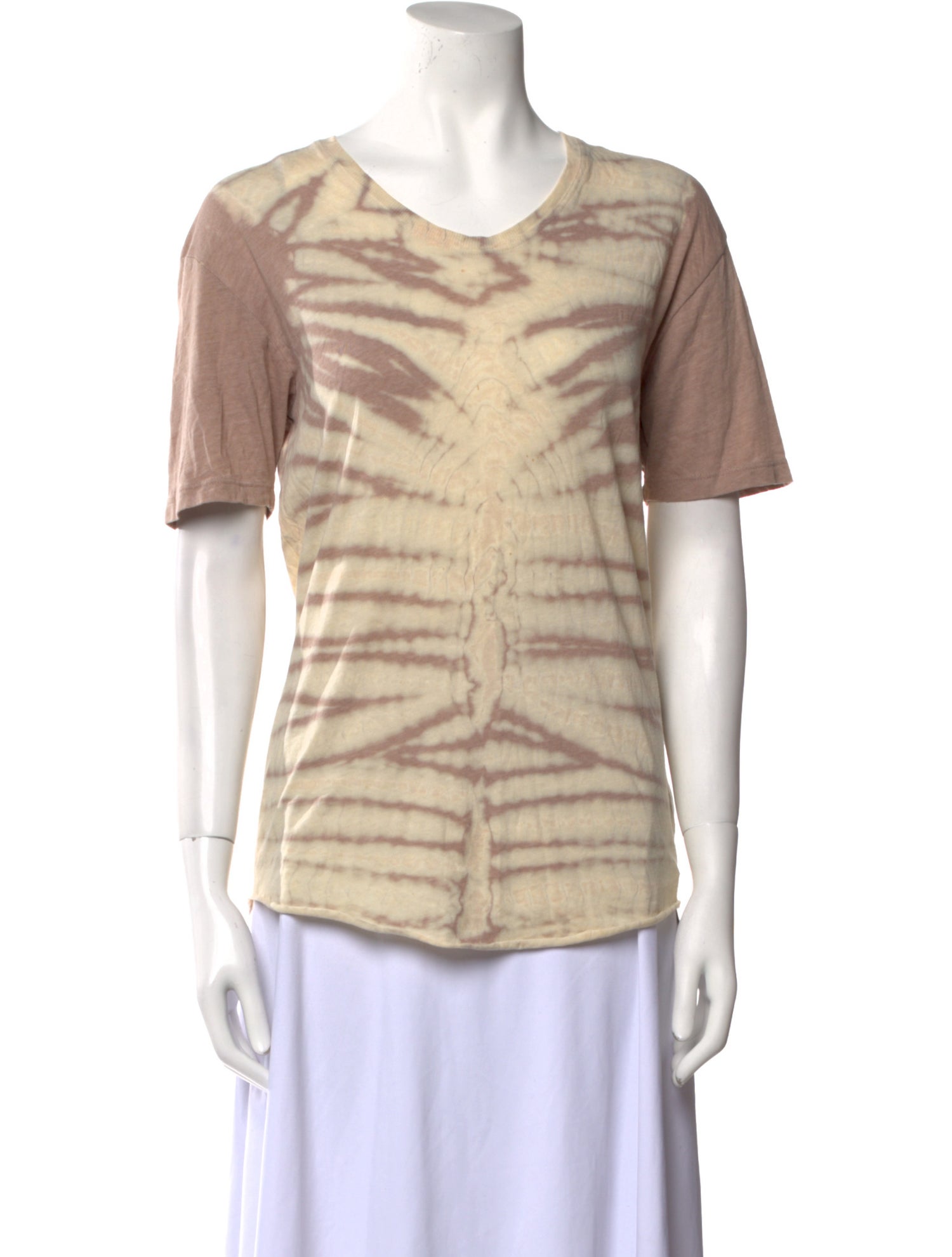 Raquel Allegra Tie-Dye Print Scoop Neck T-Shirt