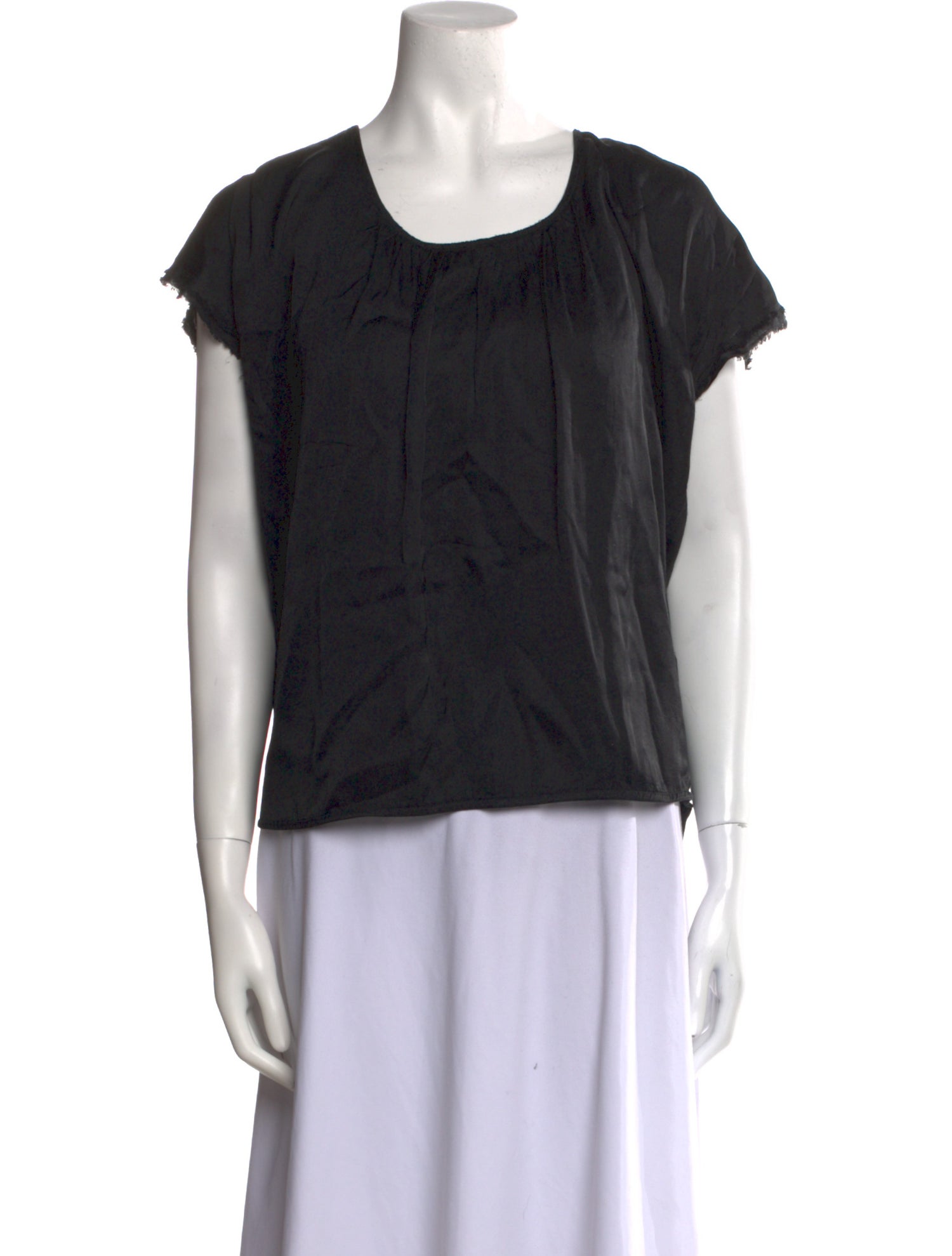 Raquel Allegra Scoop Neck Short Sleeve Blouse