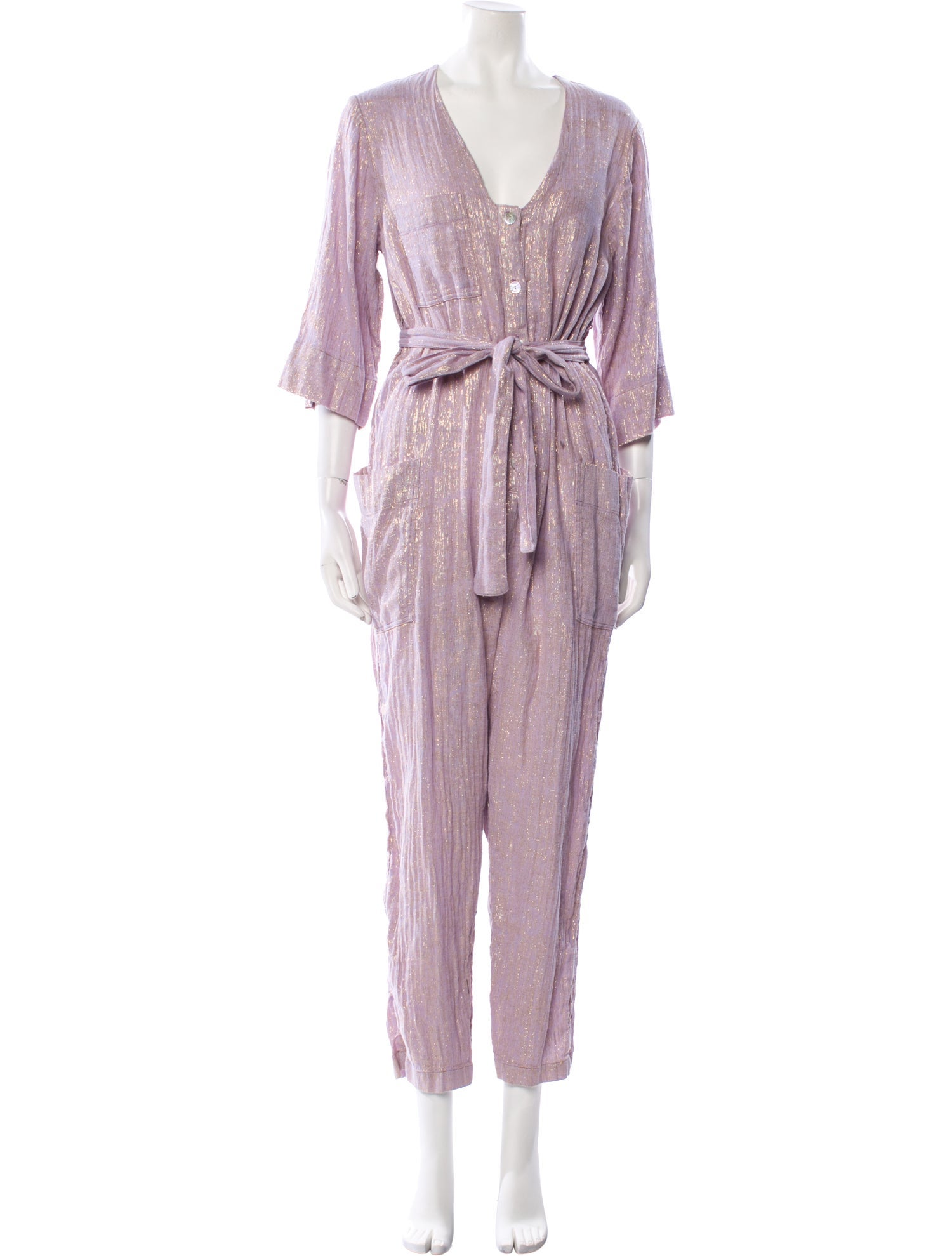 Raquel Allegra Linen V-Neck Jumpsuit