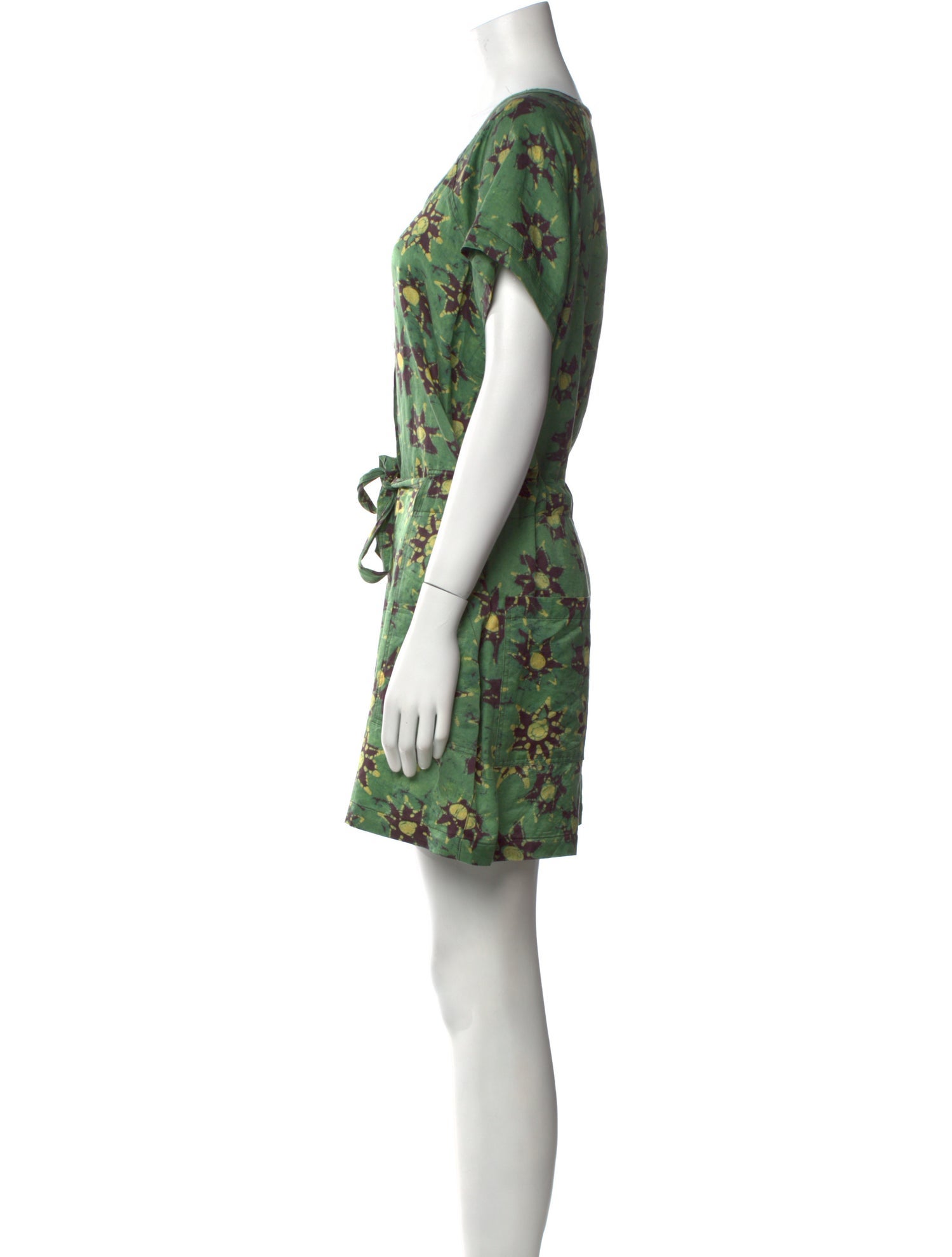 Raquel Allegra Floral Print Scoop Neck Romper