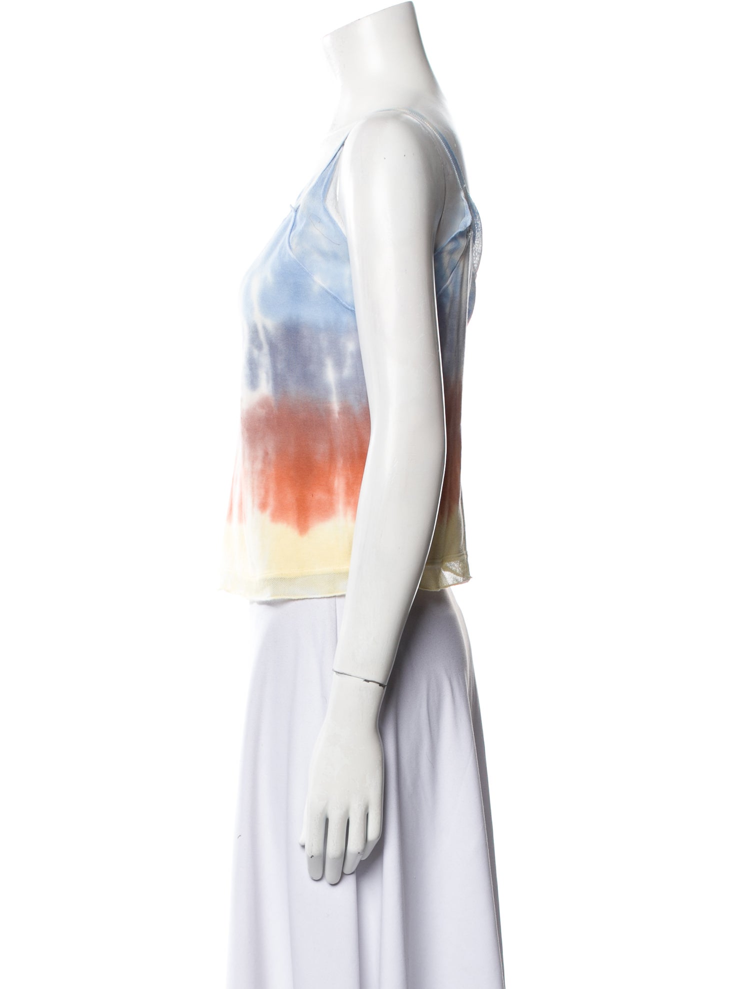 Raquel Allegra Tie-Dye Print V-Neck Top