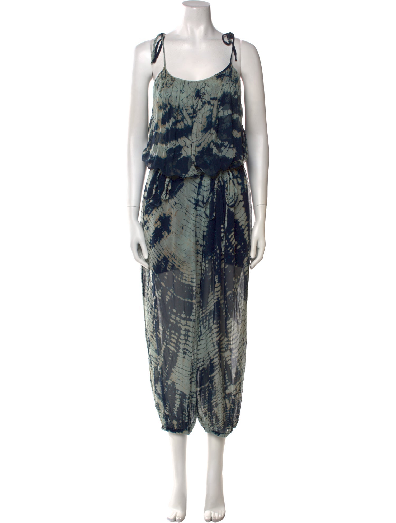 Raquel Allegra Tie-Dye Print Scoop Neck Jumpsuit
