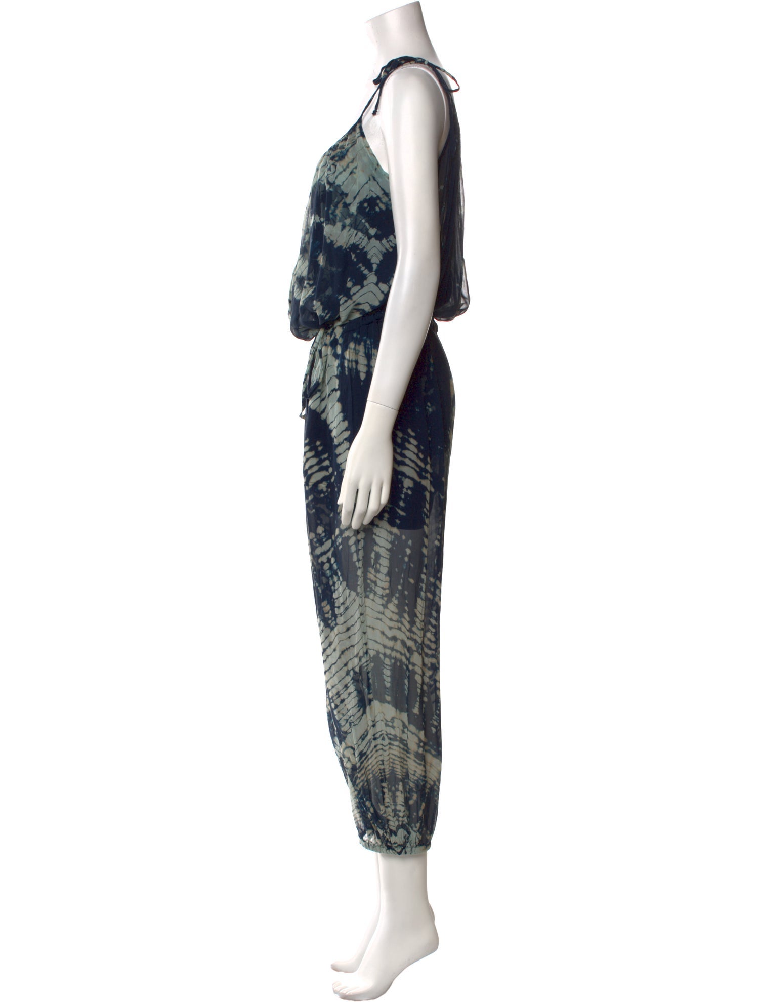 Raquel Allegra Tie-Dye Print Scoop Neck Jumpsuit