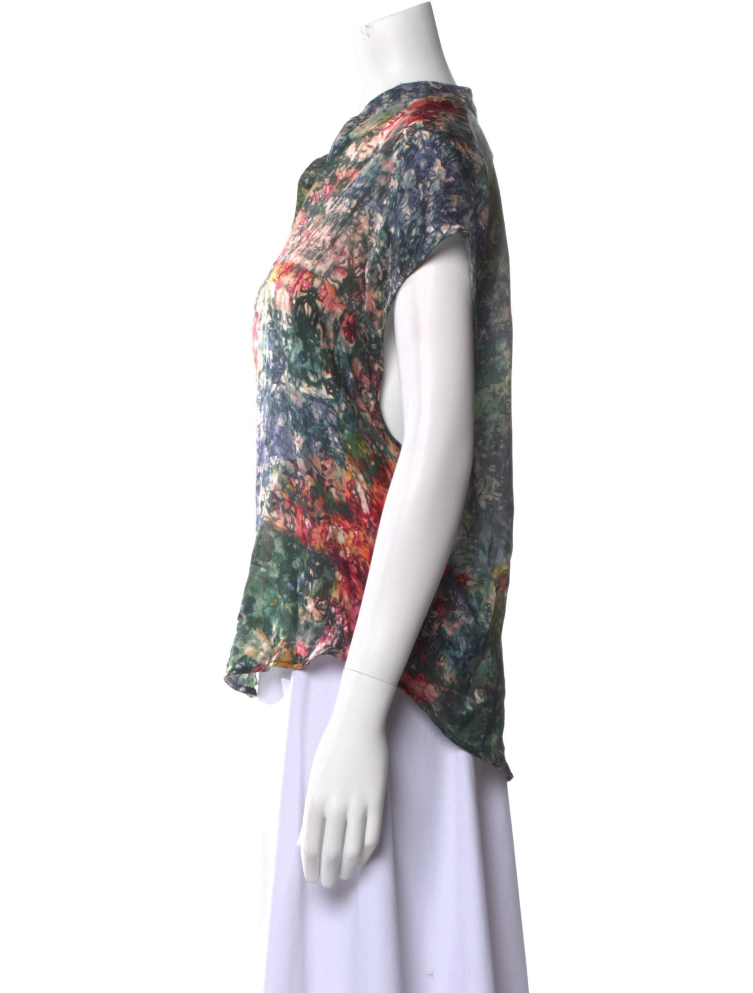 Raquel Allegra Silk Floral Print Top