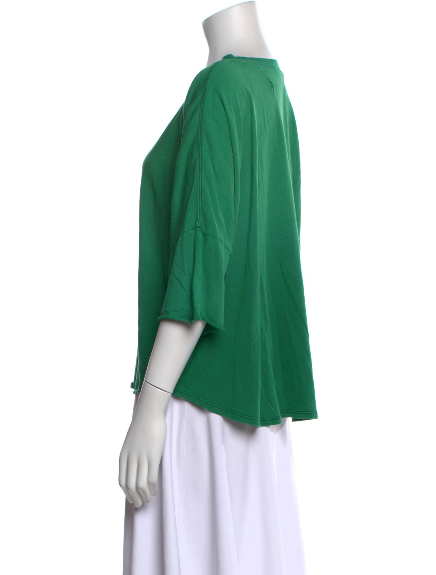 Raquel Allegra Scoop Neck Three-Quarter Sleeve Blouse