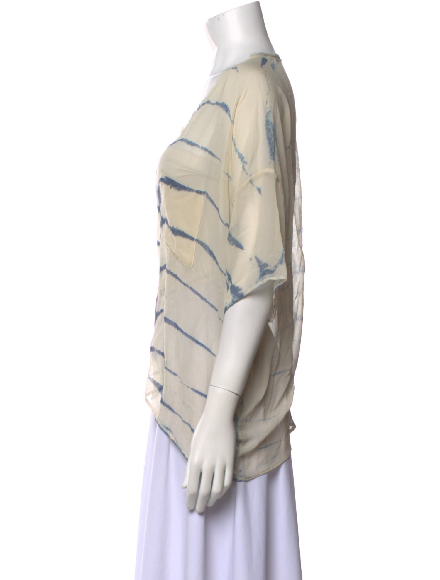 Raquel Allegra Silk Tie-Dye Print Blouse