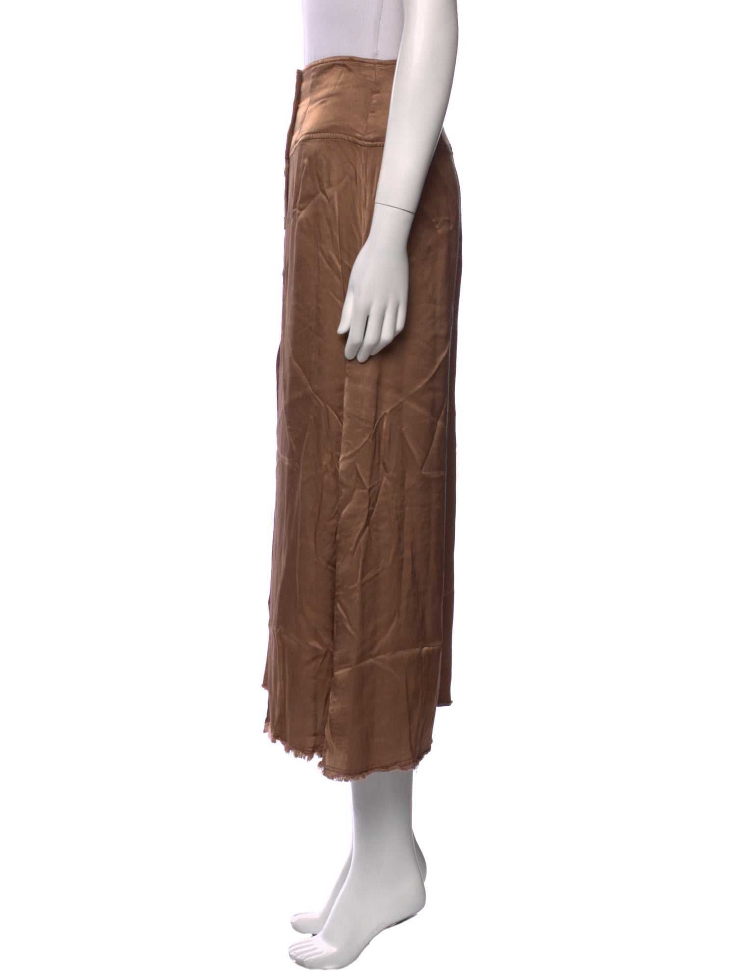 Raquel Allegra Raw-Edge Trim Midi Length Skirt