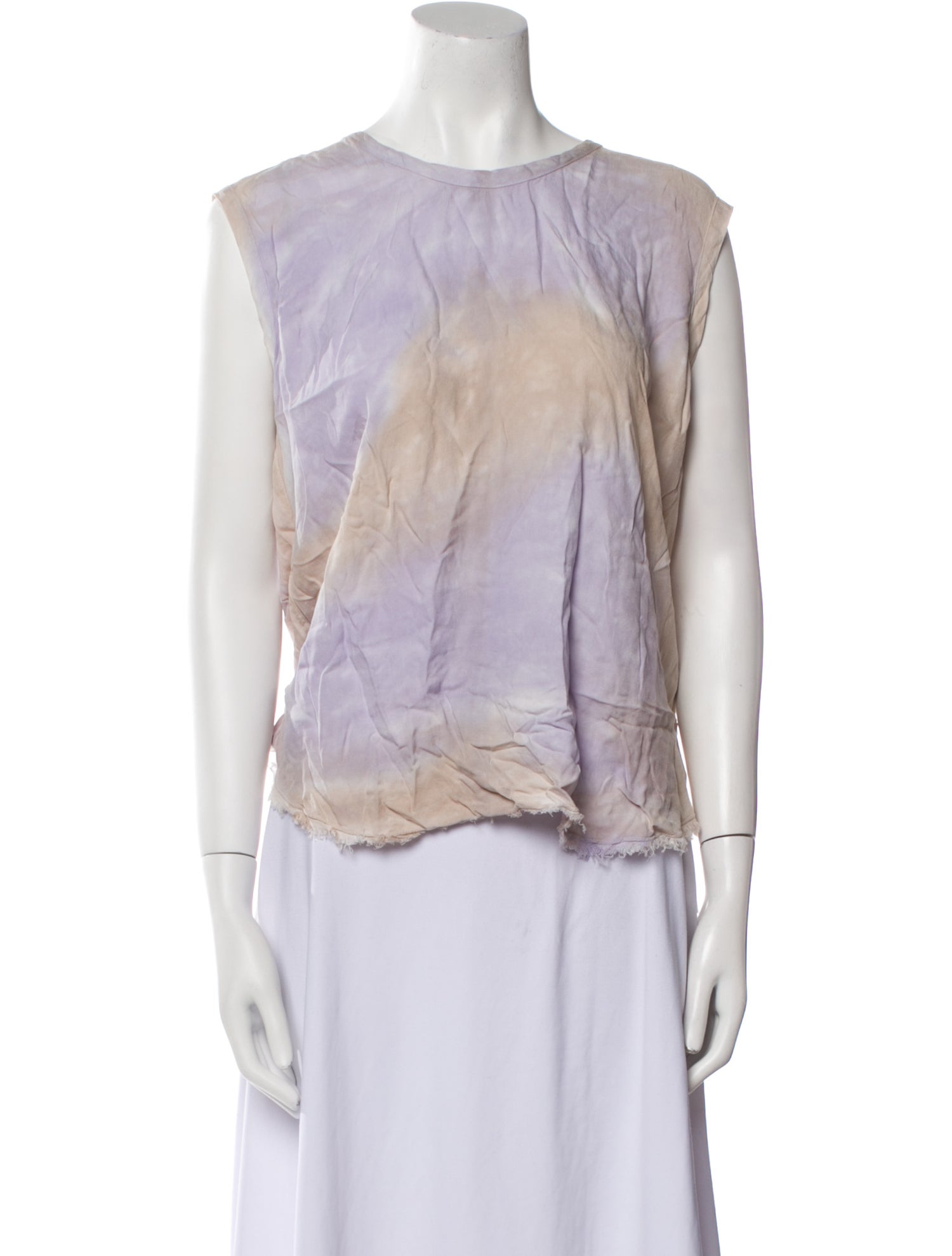 Raquel Allegra Silk Tie-Dye Print Top