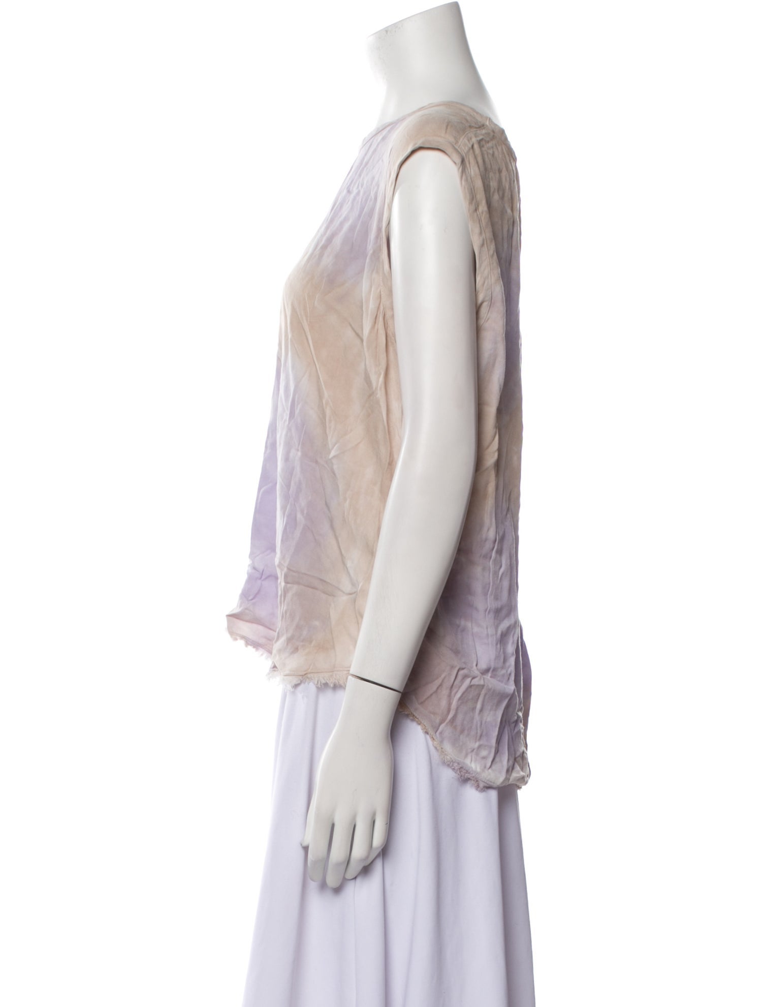 Raquel Allegra Silk Tie-Dye Print Top