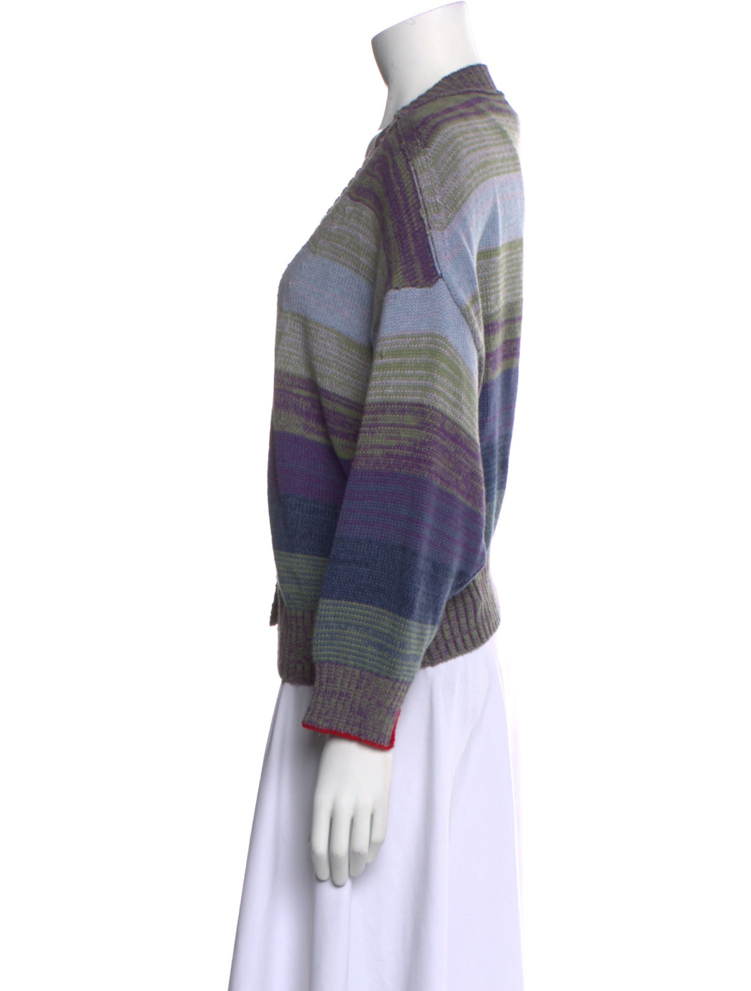 Raquel Allegra Striped V-Neck Sweater