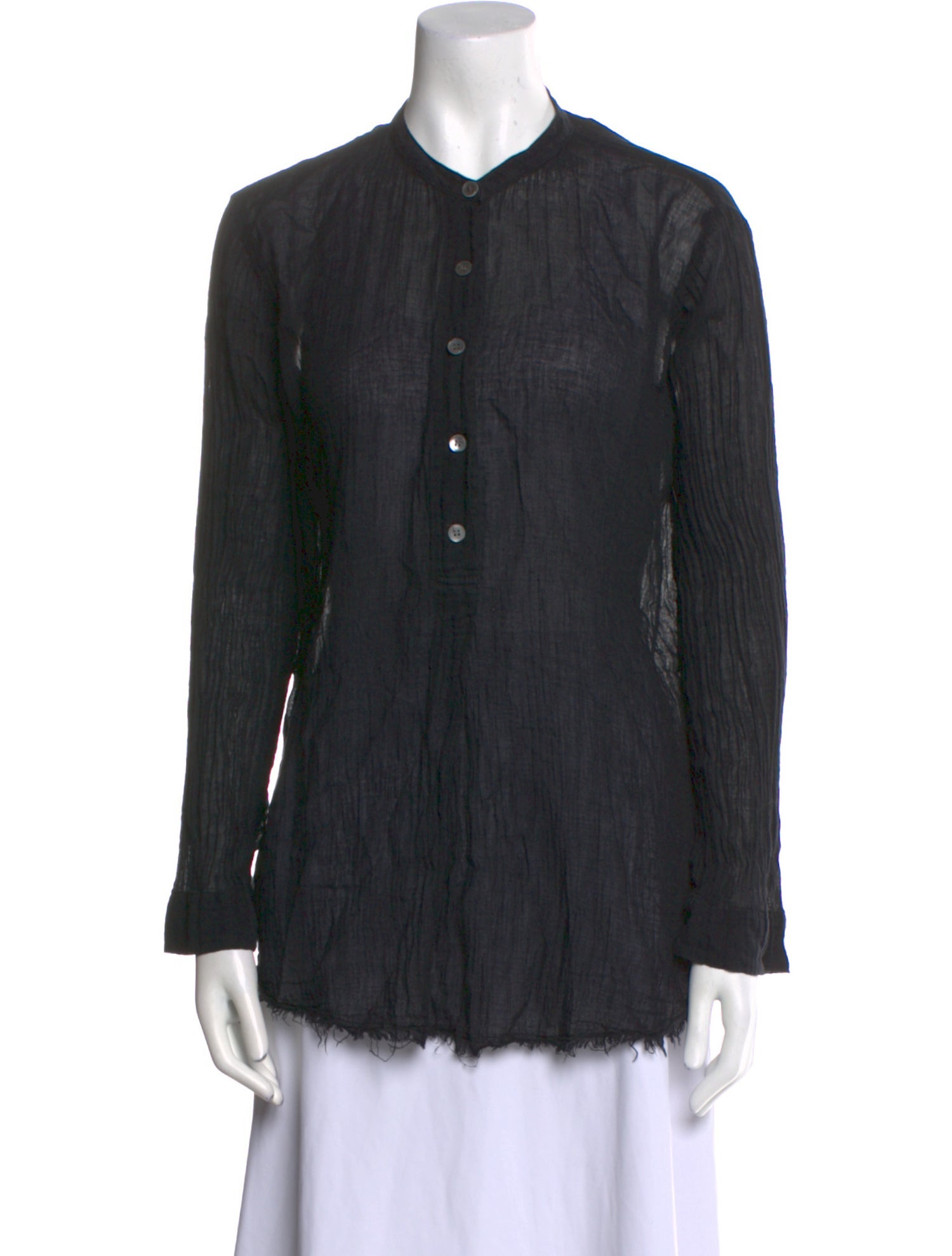 Raquel Allegra Long Sleeve Button-Up Top