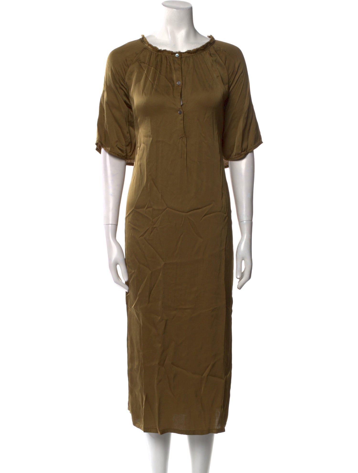 Raquel Allegra Scoop Neck Midi Length Dress