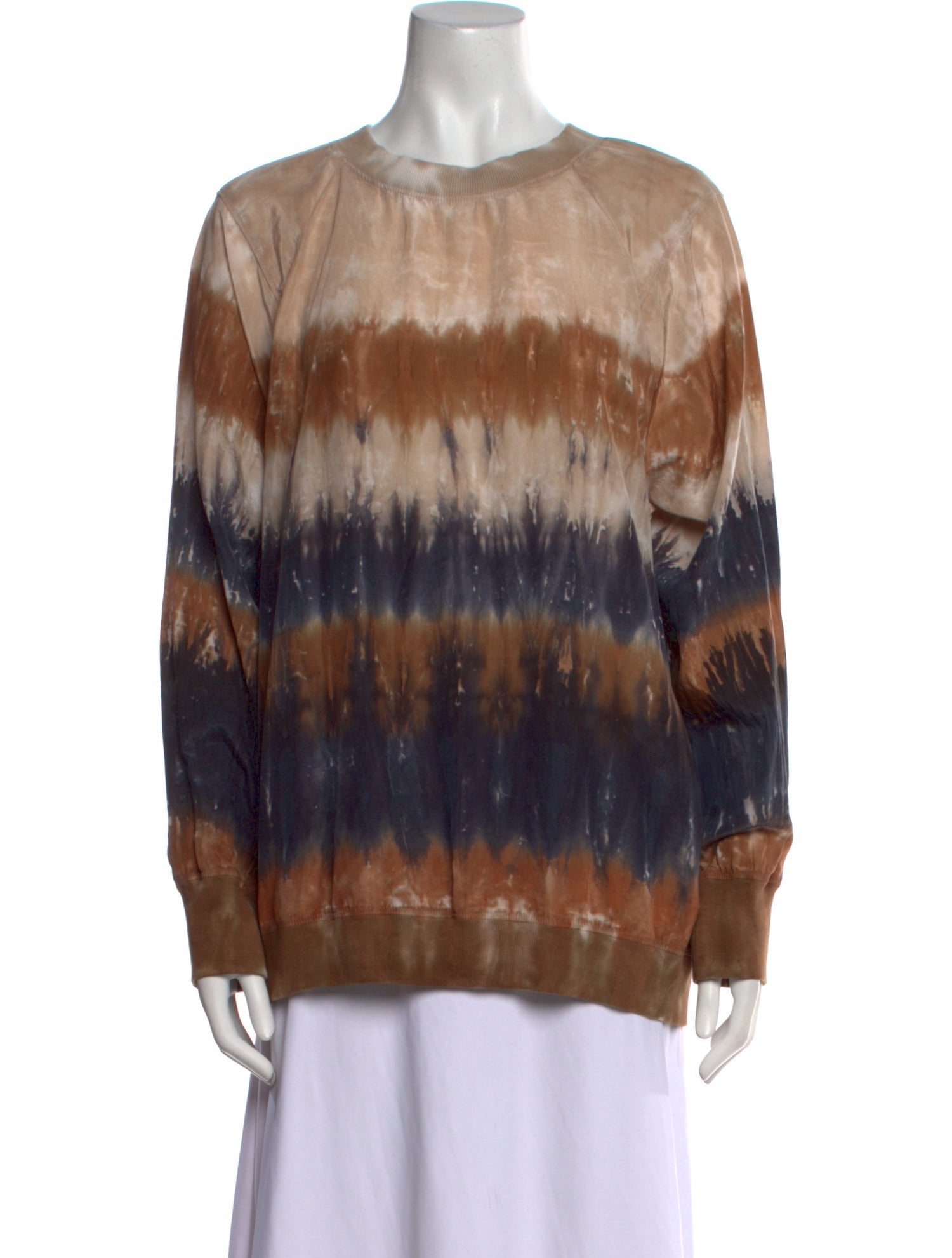 Raquel Allegra Tie-Dye Print Crew Neck Sweatshirt
