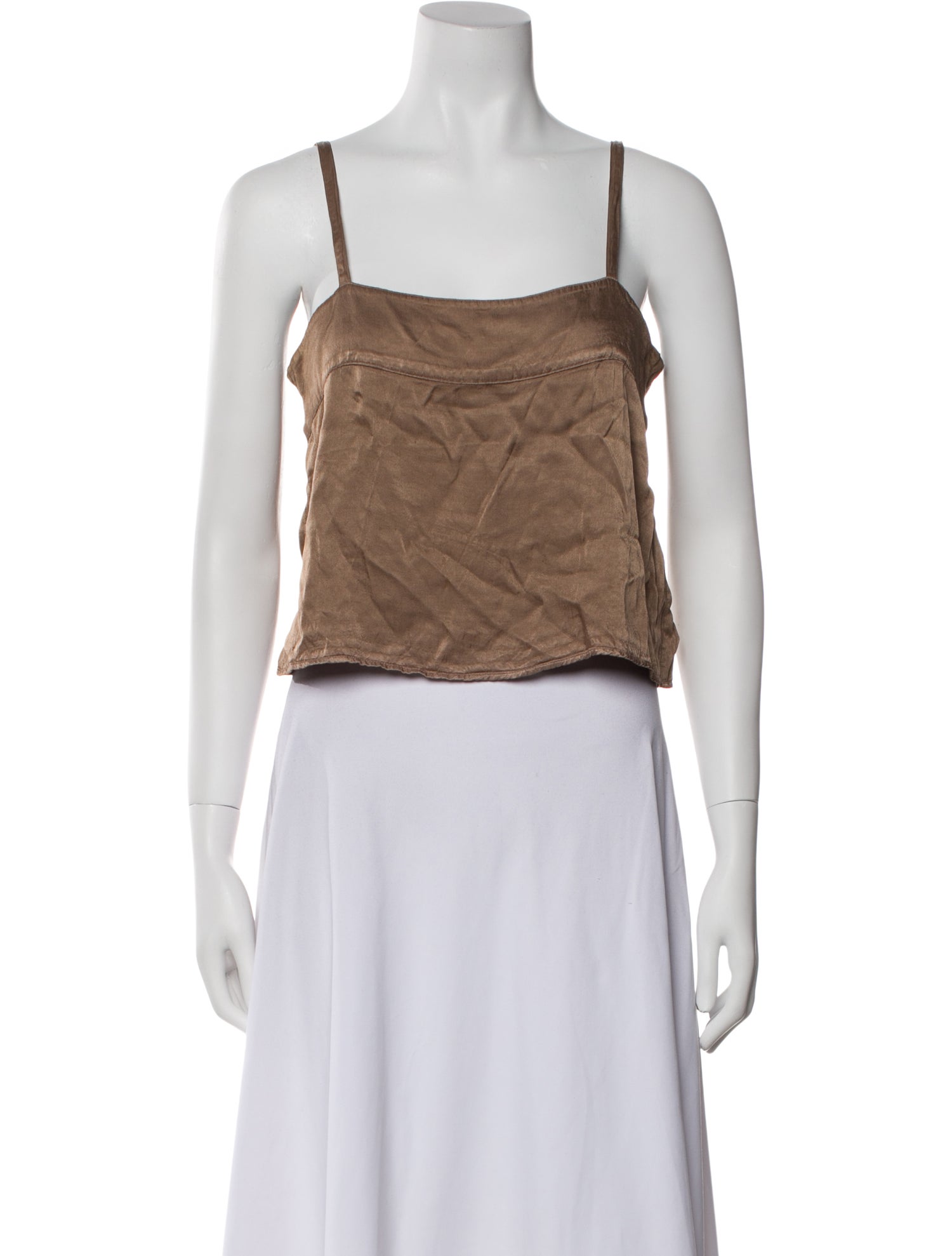 Raquel Allegra Square Neckline Sleeveless Crop Top