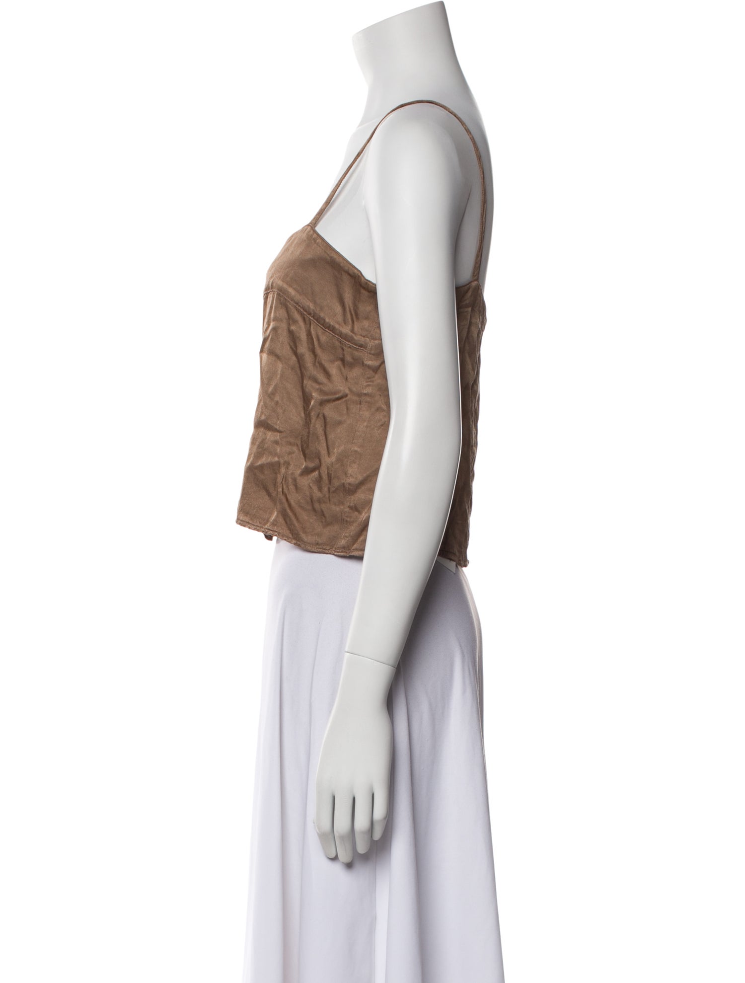 Raquel Allegra Square Neckline Sleeveless Crop Top