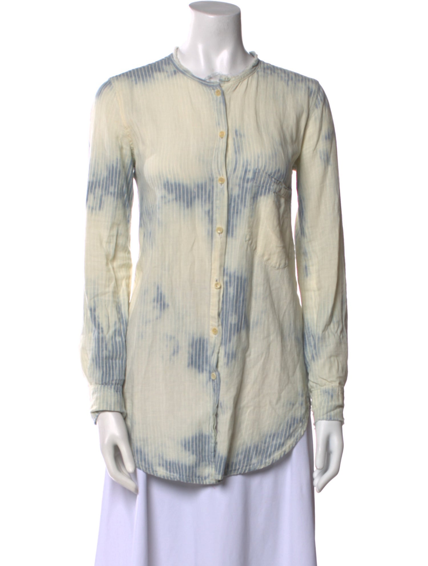 Raquel Allegra Linen Tie-Dye Print Top