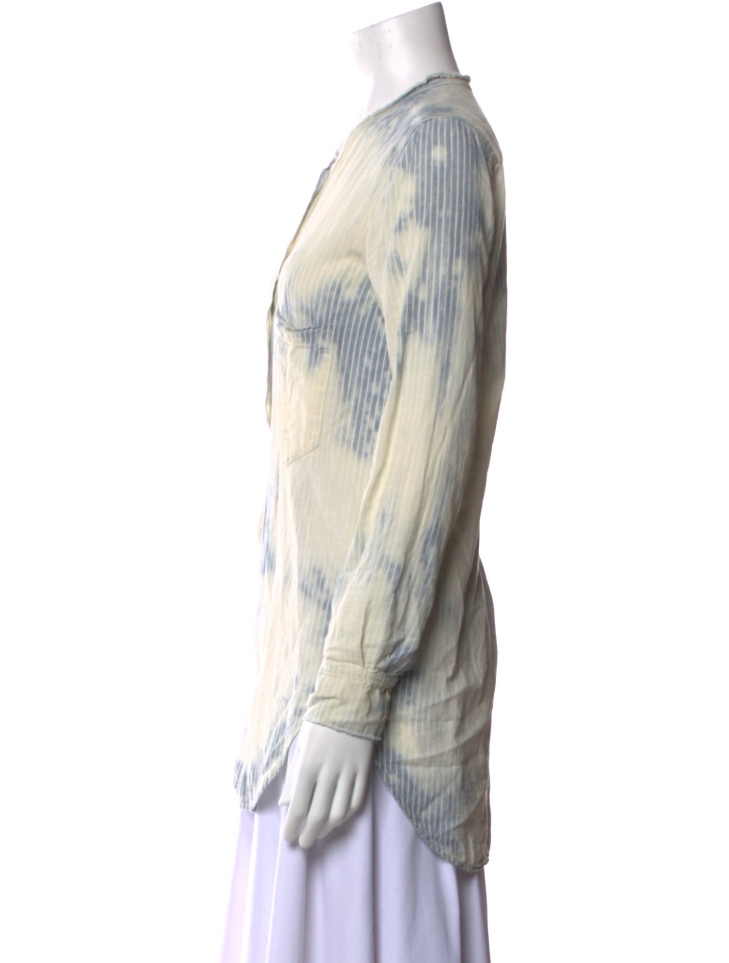 Raquel Allegra Linen Tie-Dye Print Top