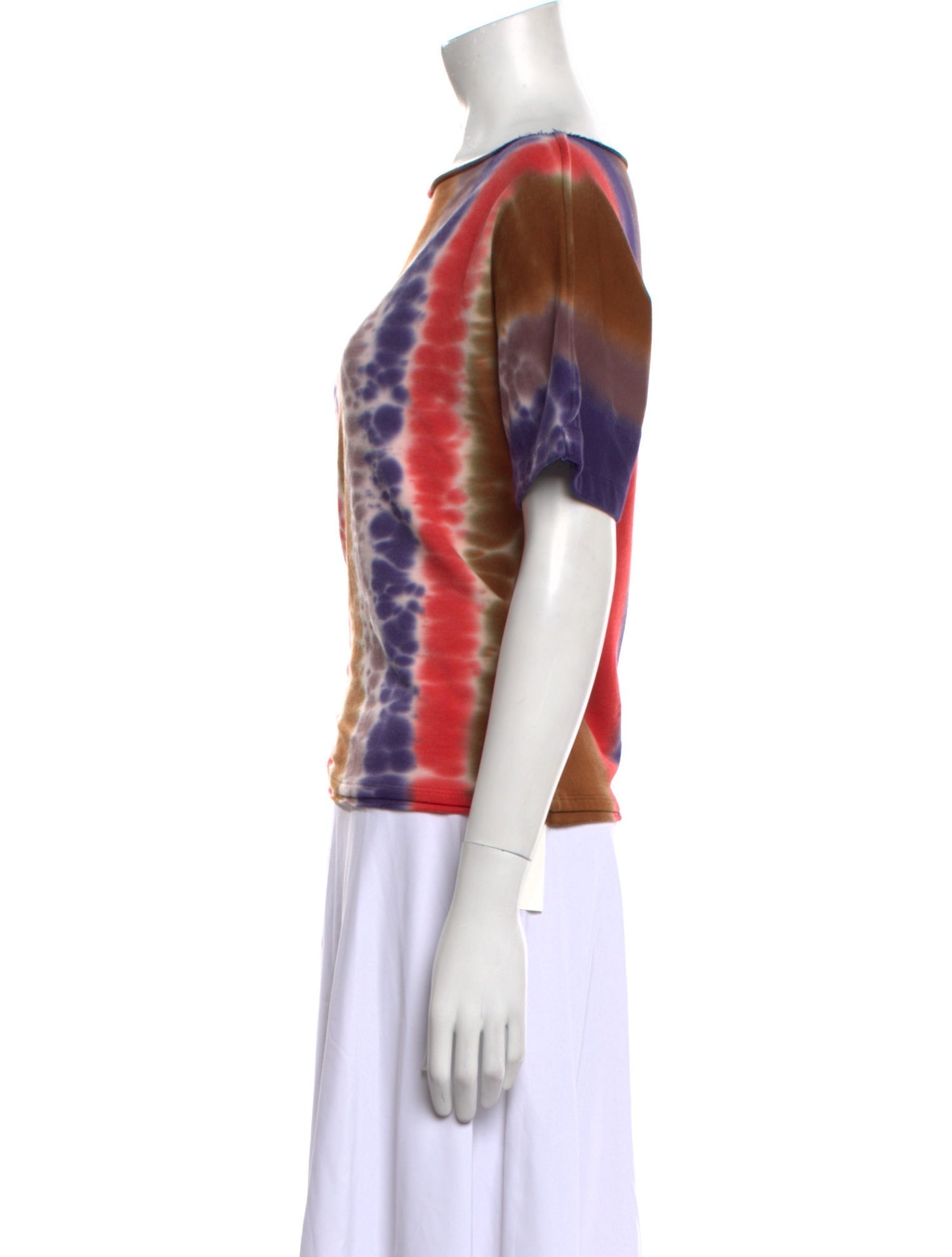 Raquel Allegra Tie-Dye Print Bateau Neckline T-Shirt w/ Tags