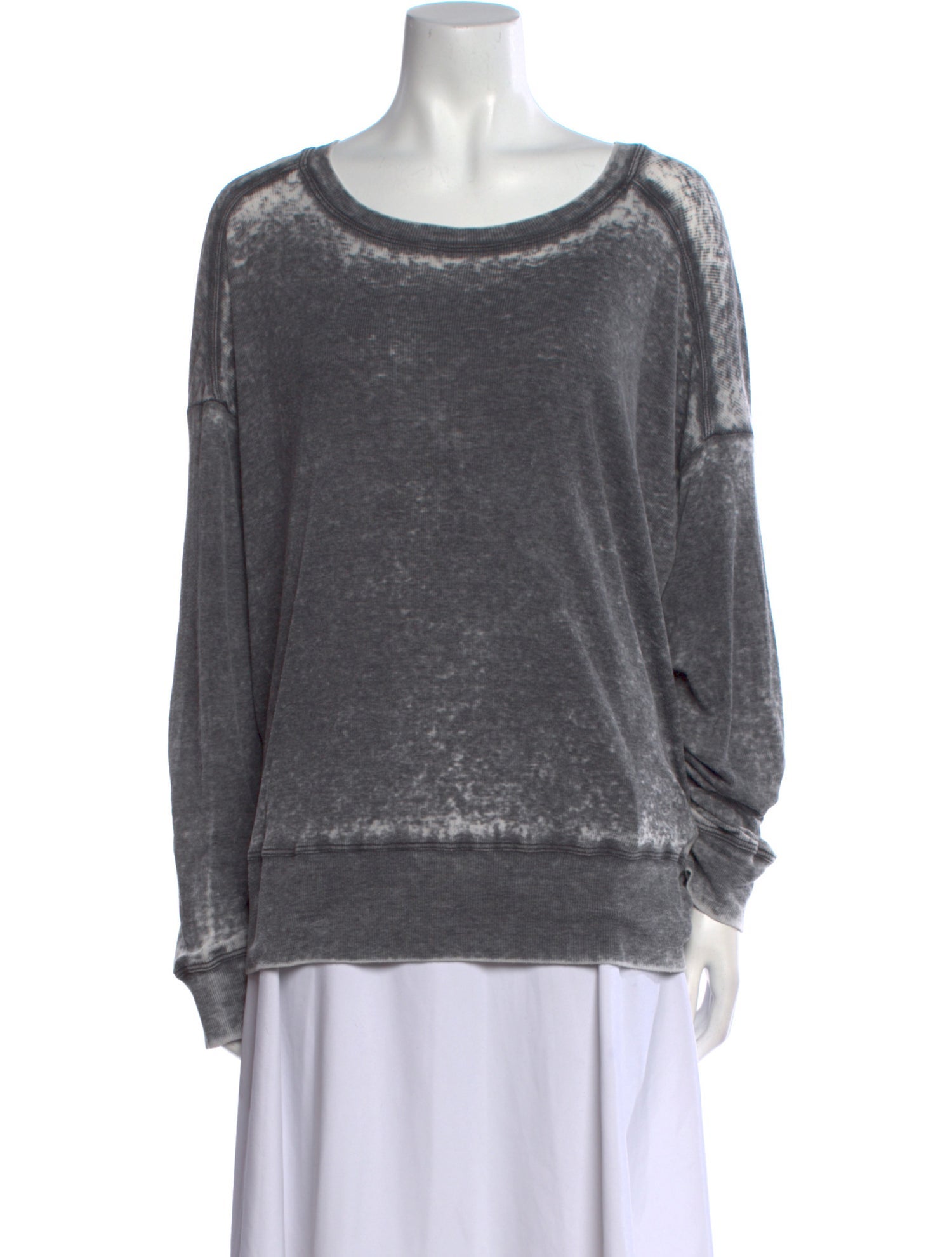 Raquel Allegra Scoop Neck Long Sleeve Sweatshirt