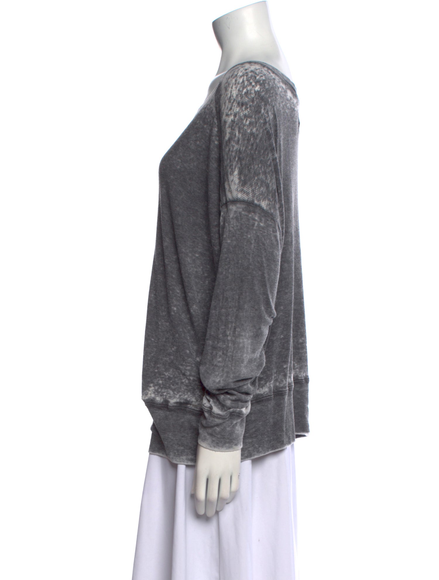 Raquel Allegra Scoop Neck Long Sleeve Sweatshirt