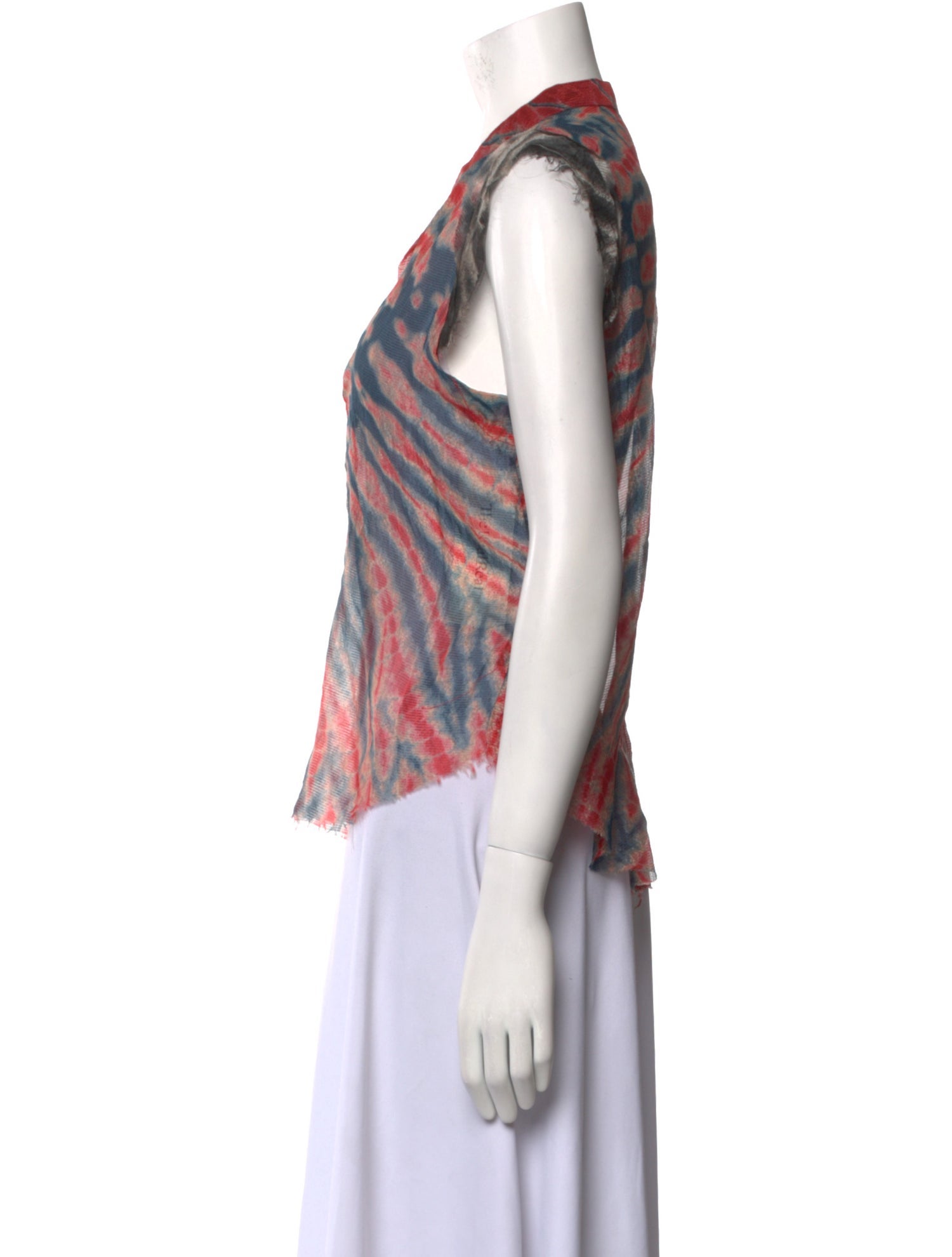 Raquel Allegra Silk Tie-Dye Print Blouse