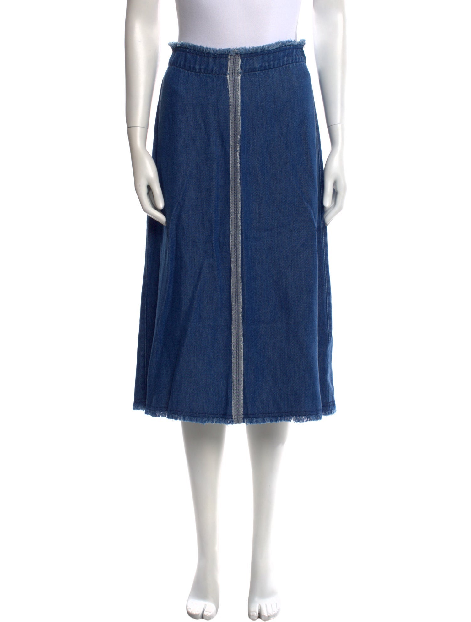 Raquel Allegra Fringe Trim Accent Knee-Length Skirt