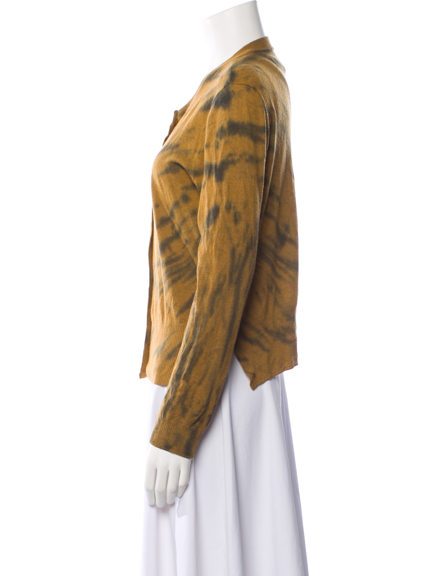 Raquel Allegra Tie-Dye Print V-Neck Sweater