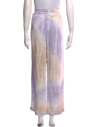 Raquel Allegra Tie-Dye Print Wide Leg Pants