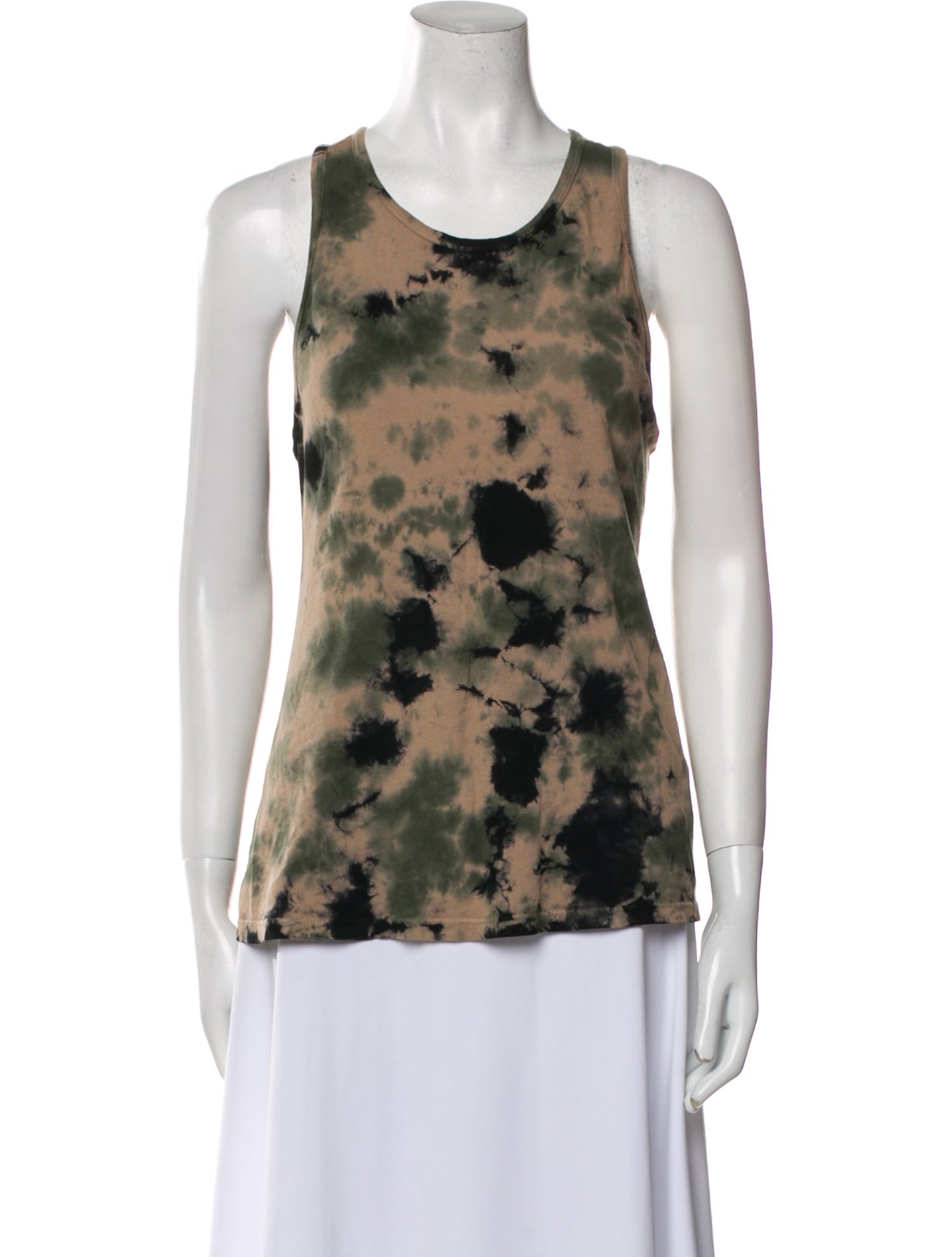 Raquel Allegra Tie-Dye Print Scoop Neck Top