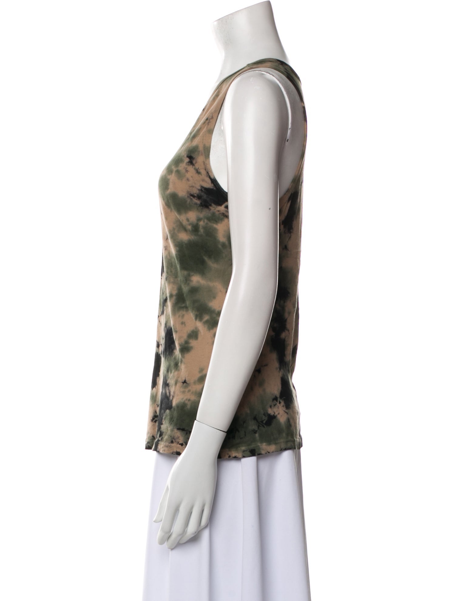 Raquel Allegra Tie-Dye Print Scoop Neck Top