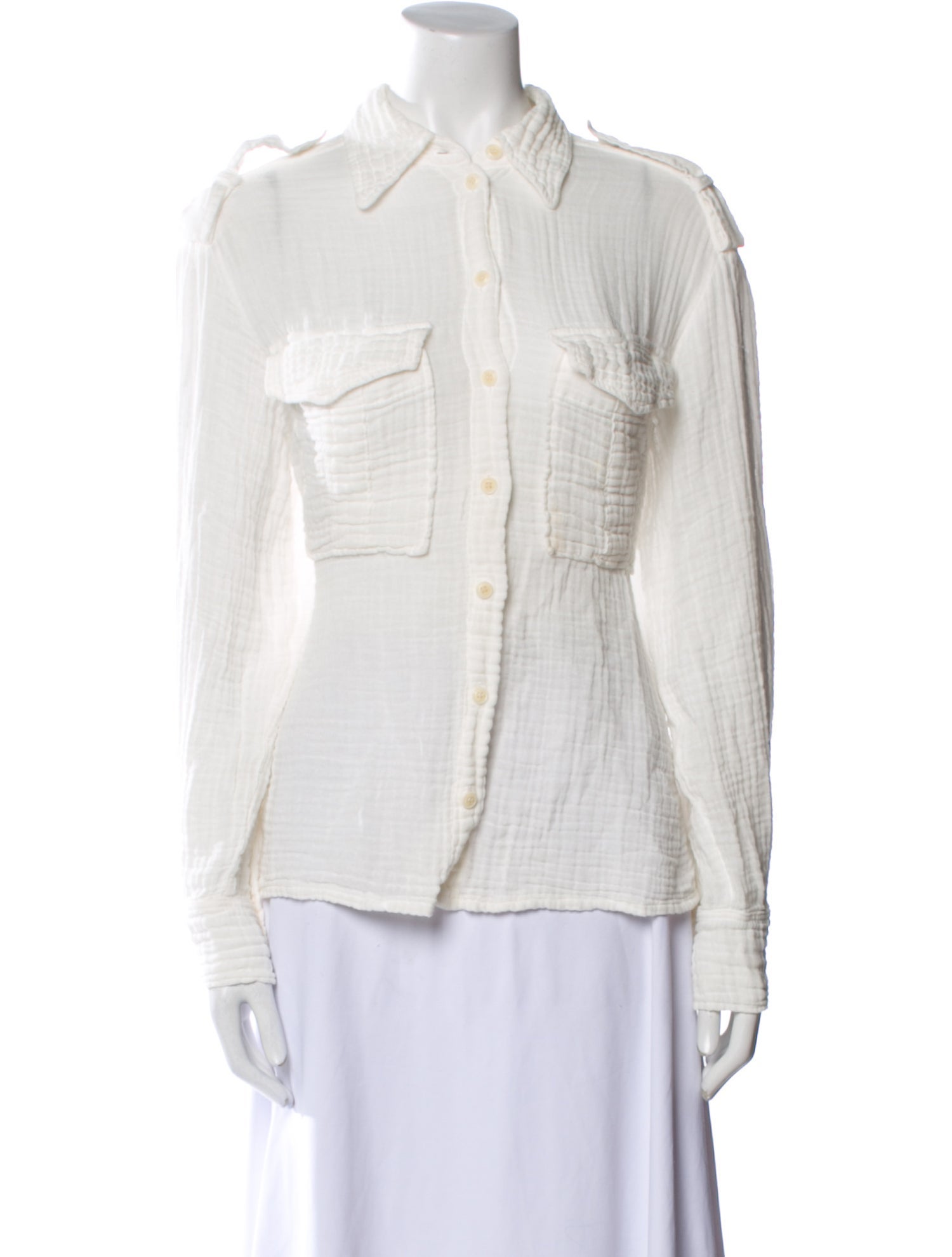 Raquel Allegra Long Sleeve Button-Up Top