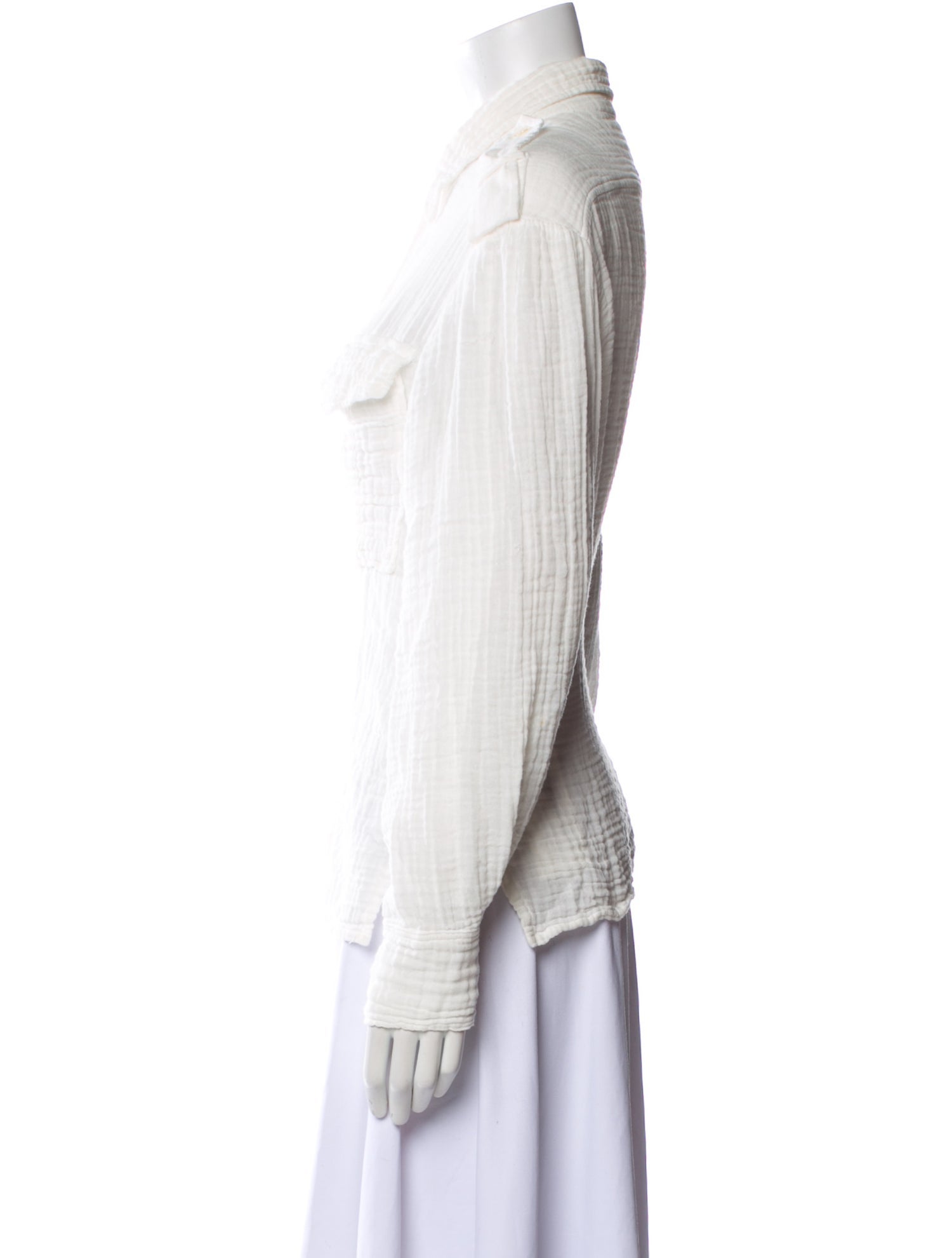 Raquel Allegra Long Sleeve Button-Up Top