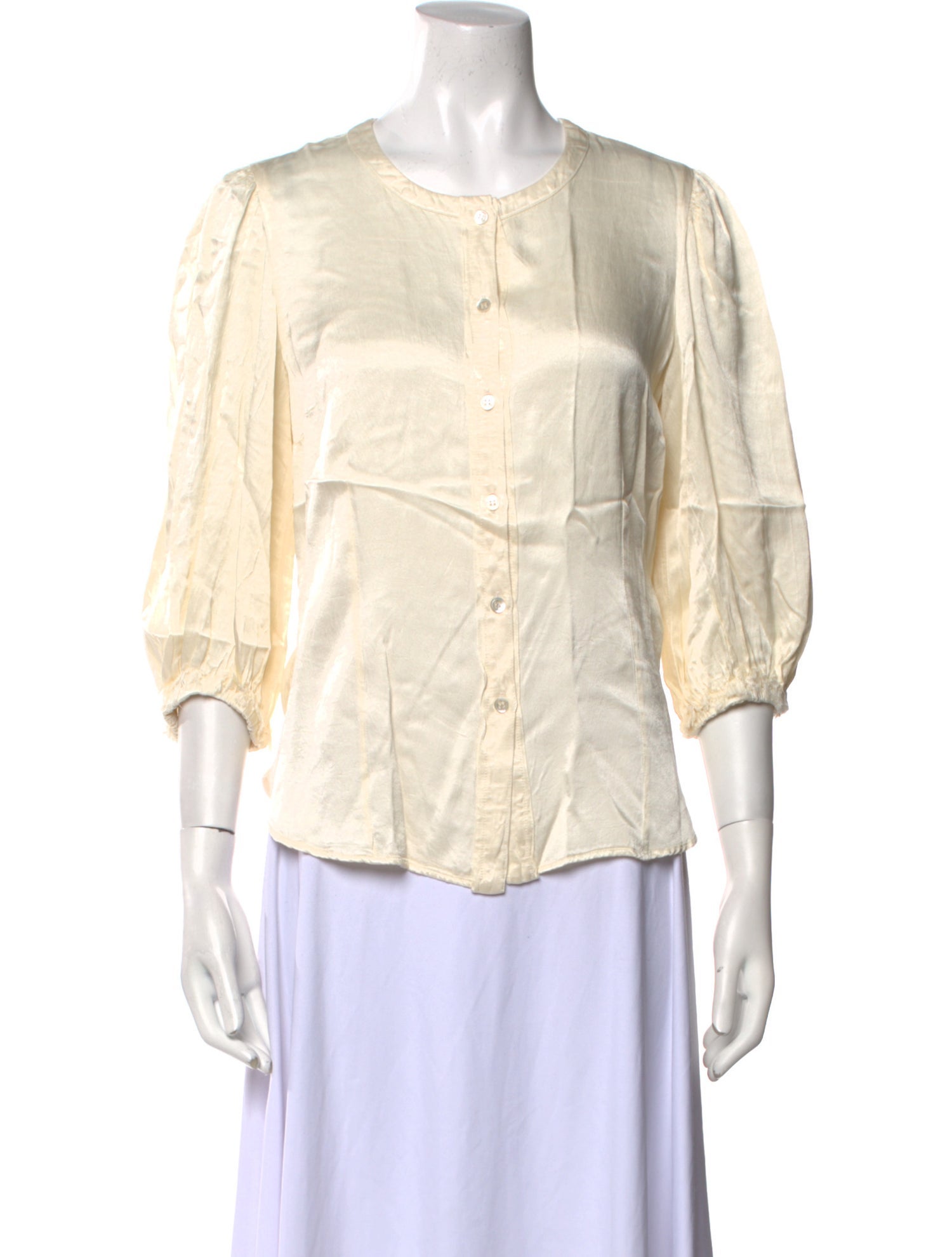 Raquel Allegra Crew Neck Three-Quarter Sleeve Top