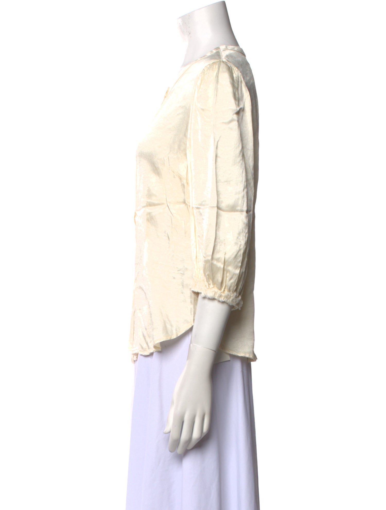 Raquel Allegra Crew Neck Three-Quarter Sleeve Top