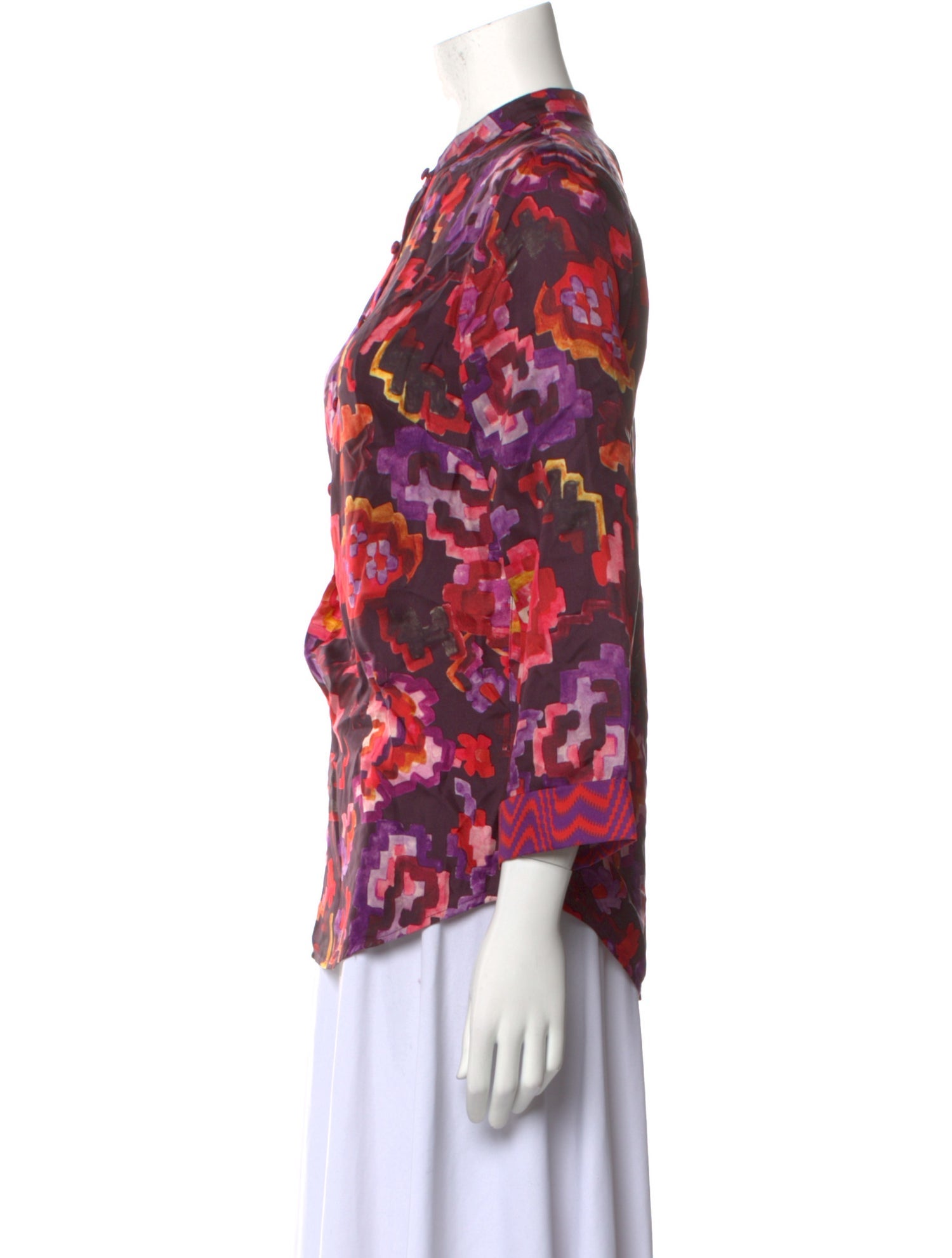 Raquel Allegra Silk Floral Print Blouse