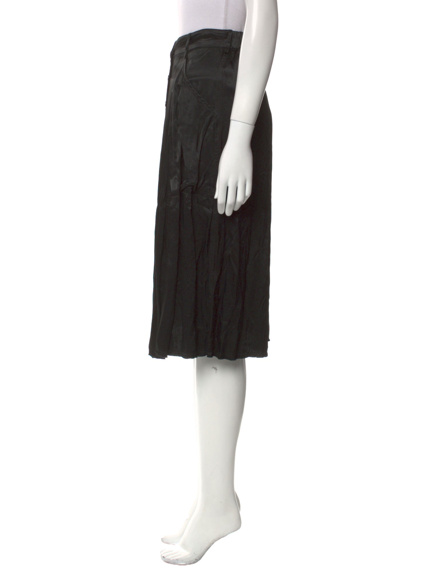 Raquel Allegra Pleated Accents Knee-Length Skirt