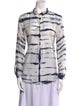 Raquel Allegra Silk Tie-Dye Print Button-Up Top