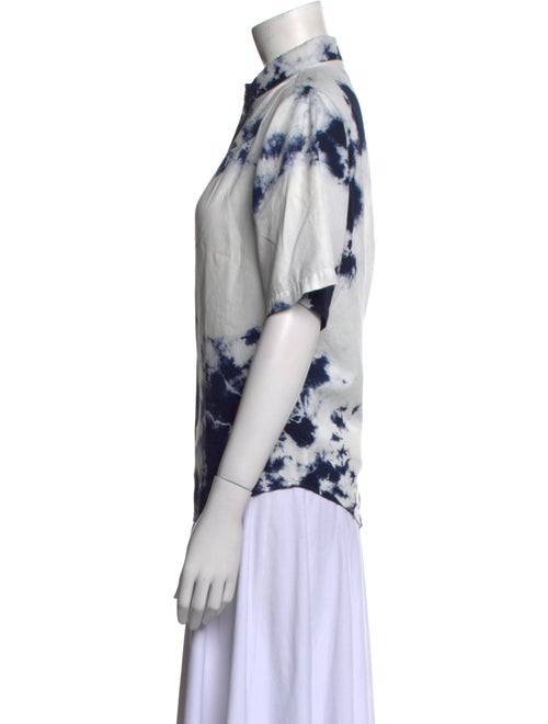 Raquel Allegra Tie-Dye Print Short Sleeve Button-Up Top
