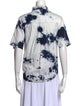 Raquel Allegra Tie-Dye Print Short Sleeve Button-Up Top