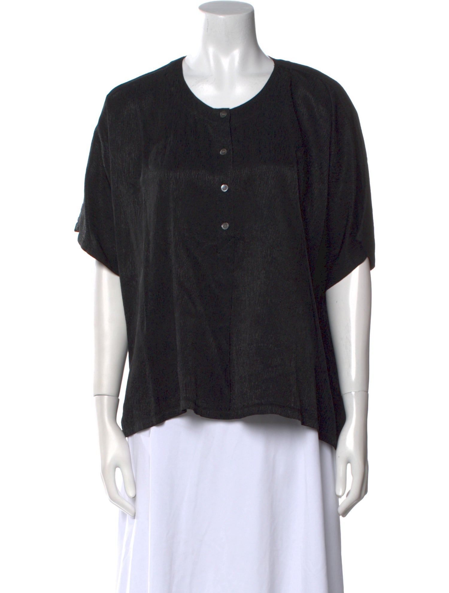 Raquel Allegra Scoop Neck Short Sleeve Polo