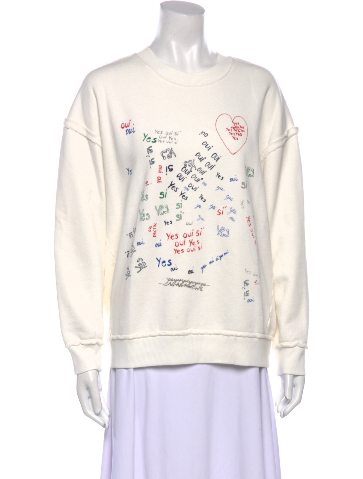 Raquel Allegra Graphic Print Crew Neck Sweatshirt