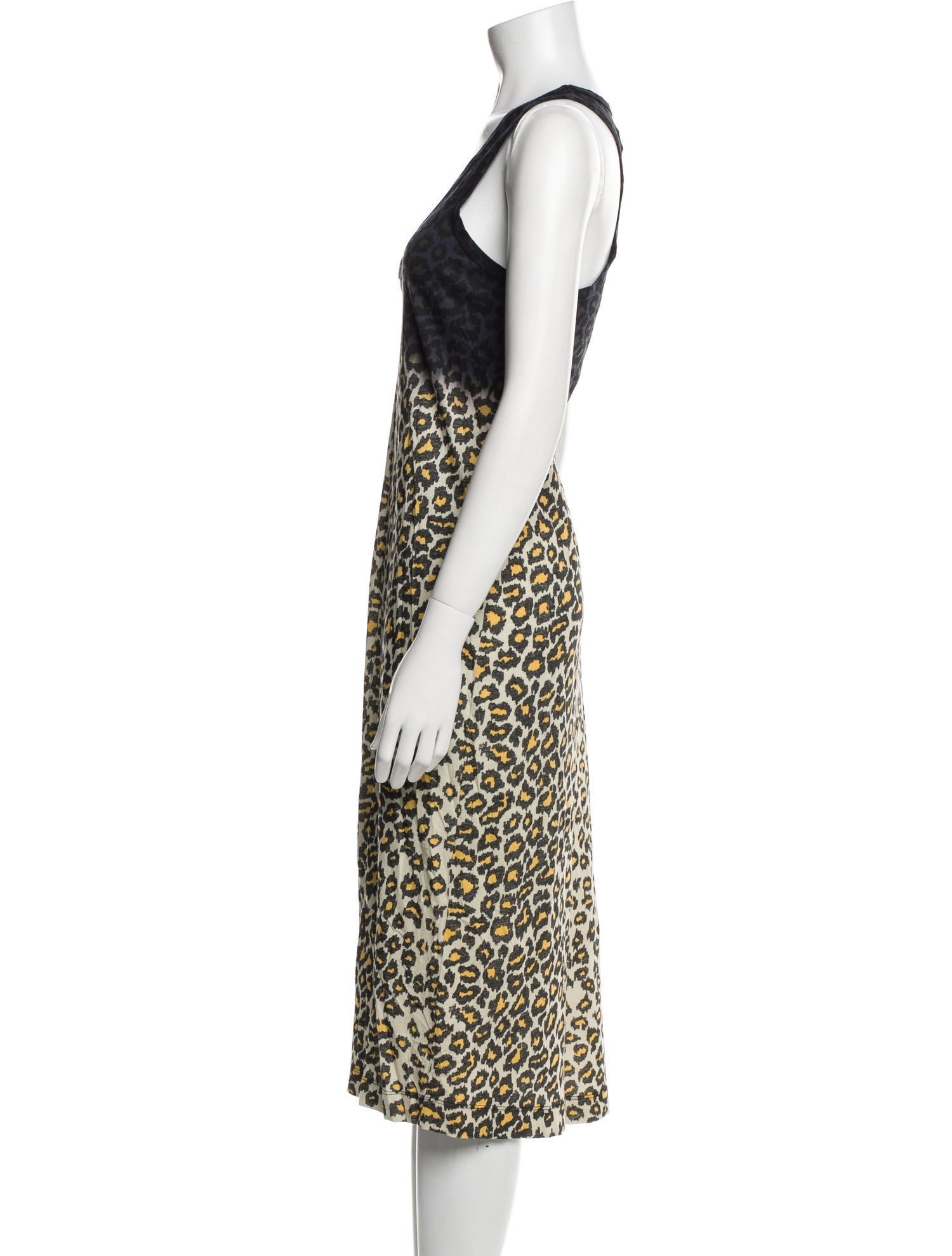 Raquel Allegra Animal Print Midi Length Dress