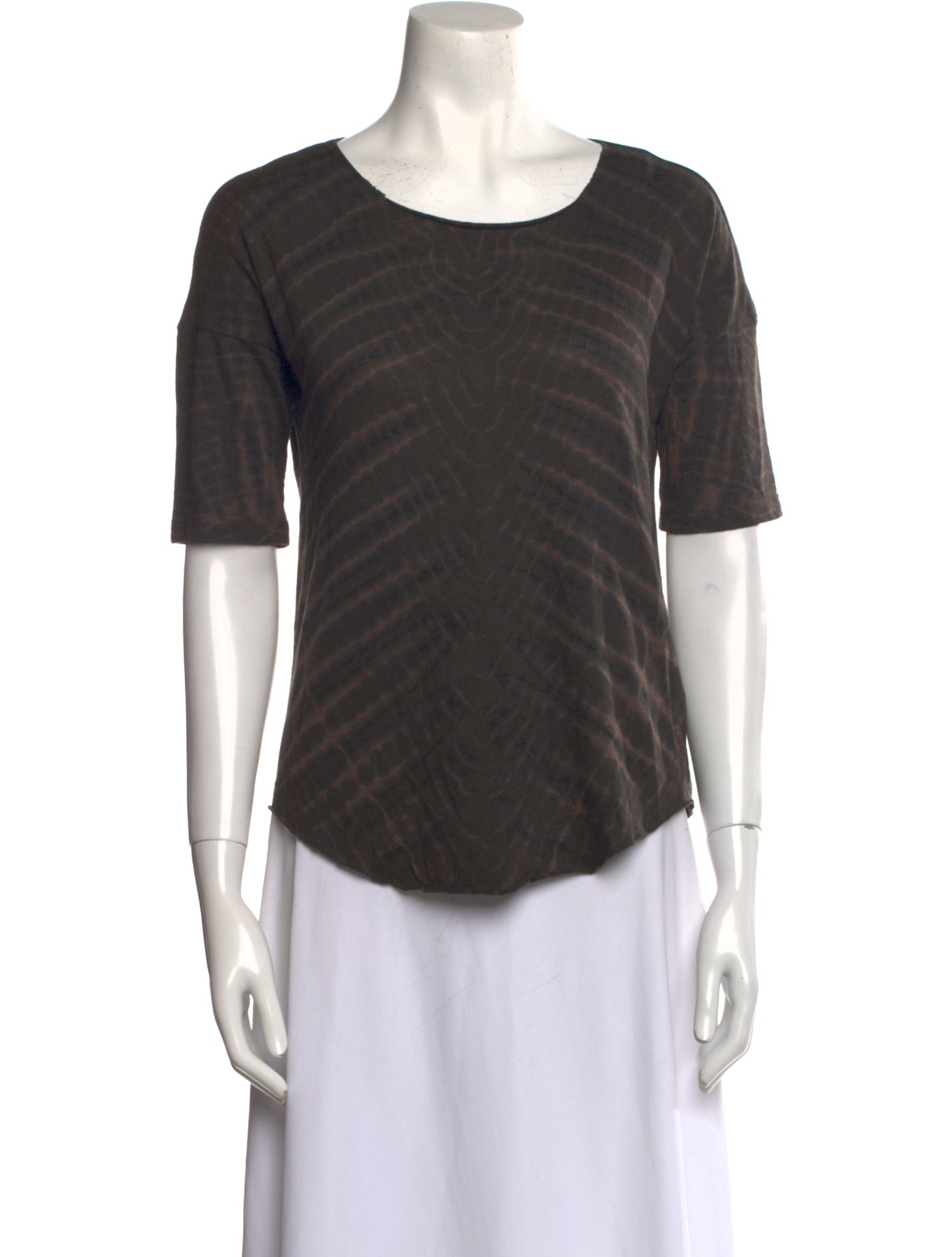 Raquel Allegra Tie-Dye Print Scoop Neck T-Shirt