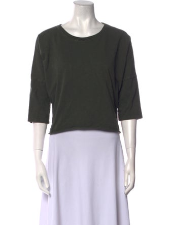 Raquel Allegra Scoop Neck Three-Quarter Sleeve T-Shirt