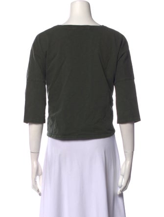 Raquel Allegra Scoop Neck Three-Quarter Sleeve T-Shirt