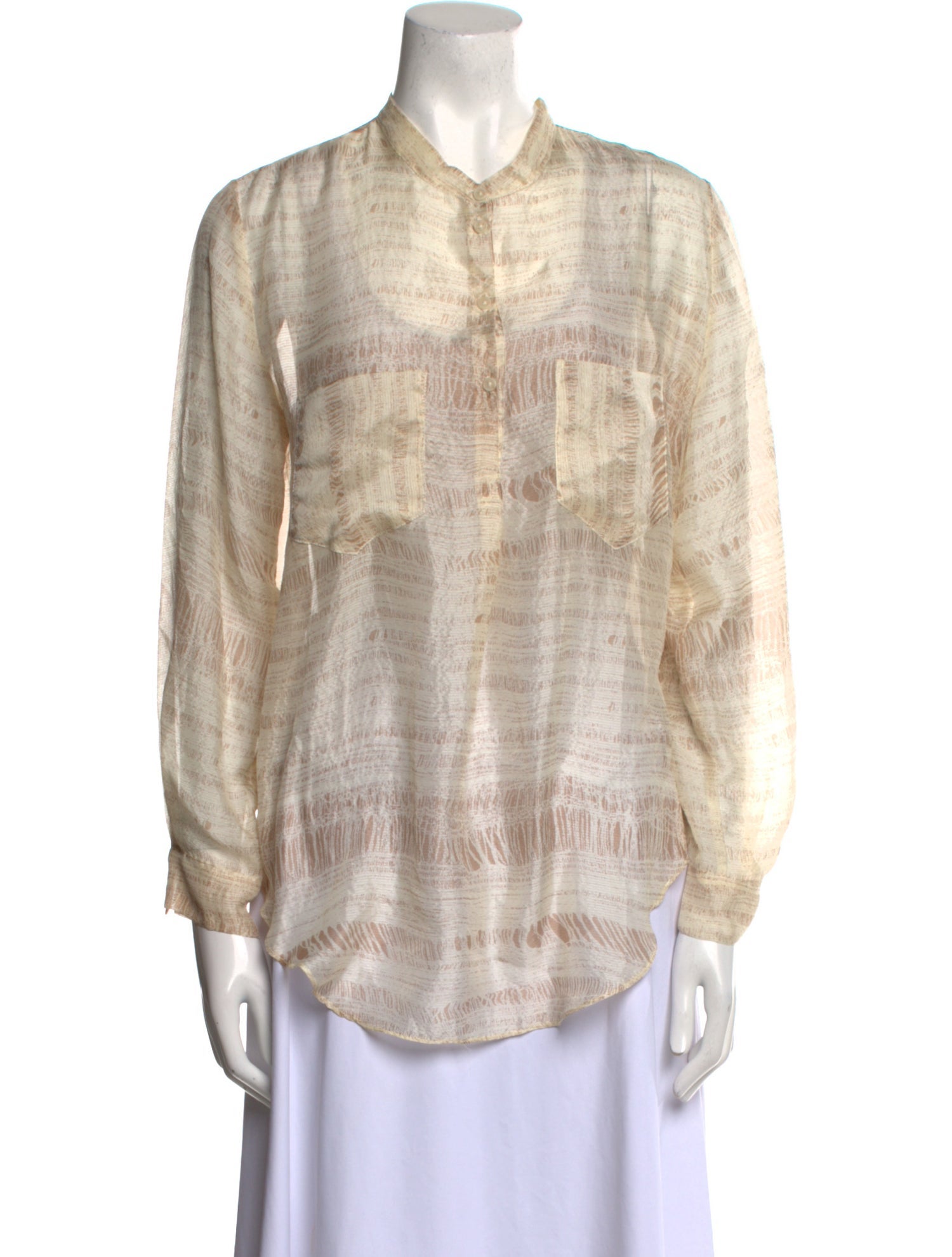 Raquel Allegra Silk Plaid Print Button-Up Top